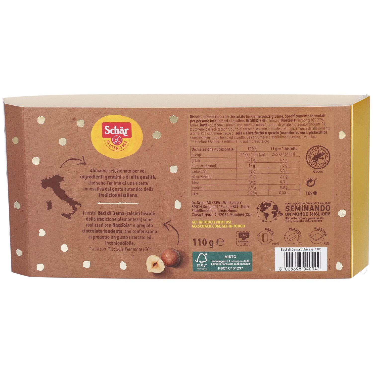 Schär Baci di Dama Biscotti Senza Glutine