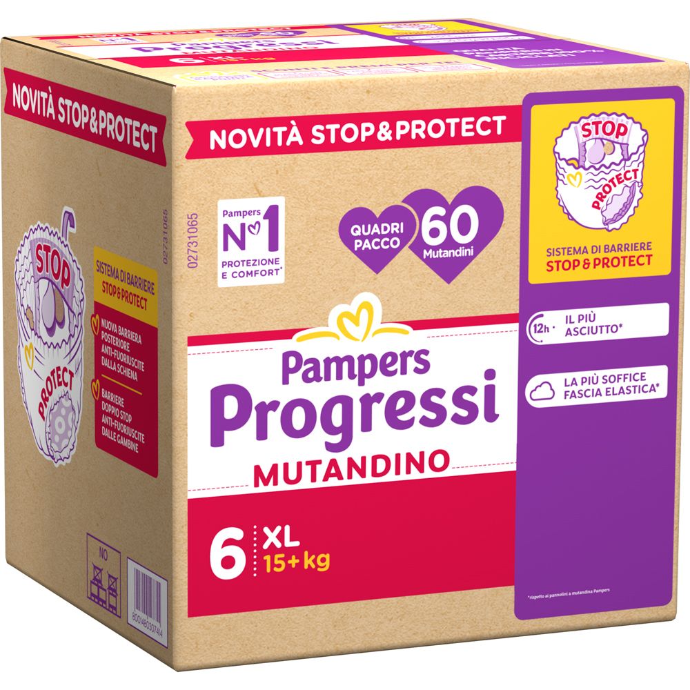 Pampers Quadri Progressi Mutandino XL 15+ Kg