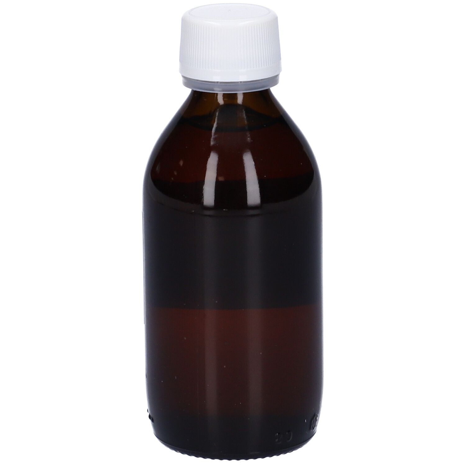 Flacone di vetro marrone con tappo bianco. Etichetta con testo: Acer Campestris Macerato Glicerico. Marchio HERING.