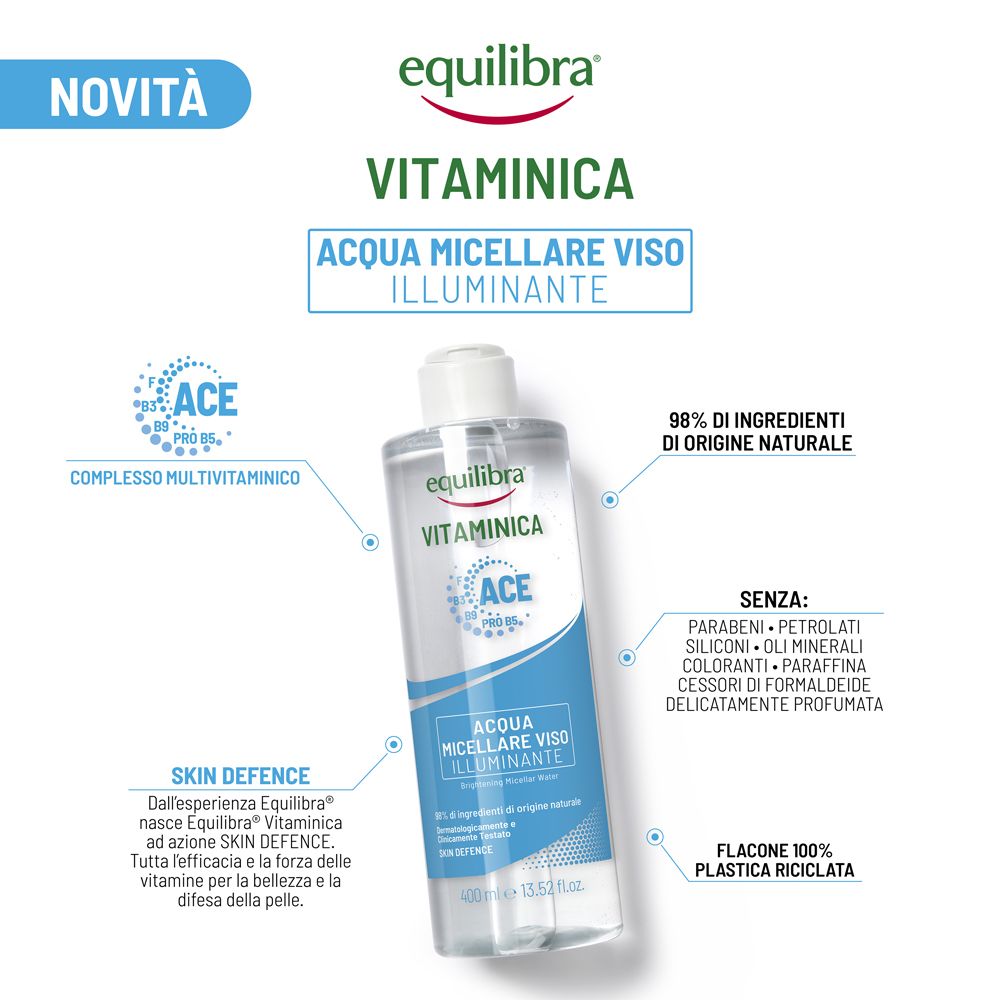 Equilibra Vitaminica Acqua Micellare Viso Illuminante