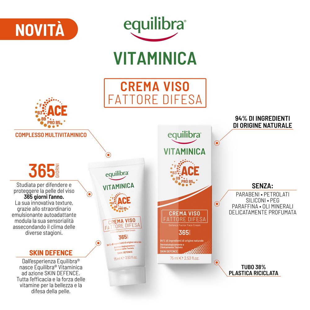 Equilibra Vitaminica Crema Viso Fattore Difesa 365 - risparmia il 10% con il codice: EQUILIBRA10