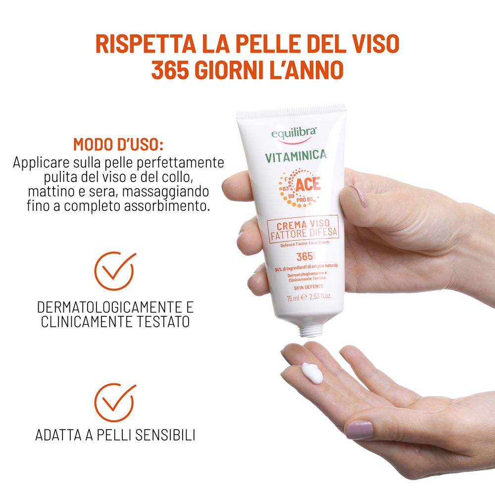 Equilibra Vitaminica Crema Viso Fattore Difesa 365 - risparmia il 10% con il codice: EQUILIBRA10