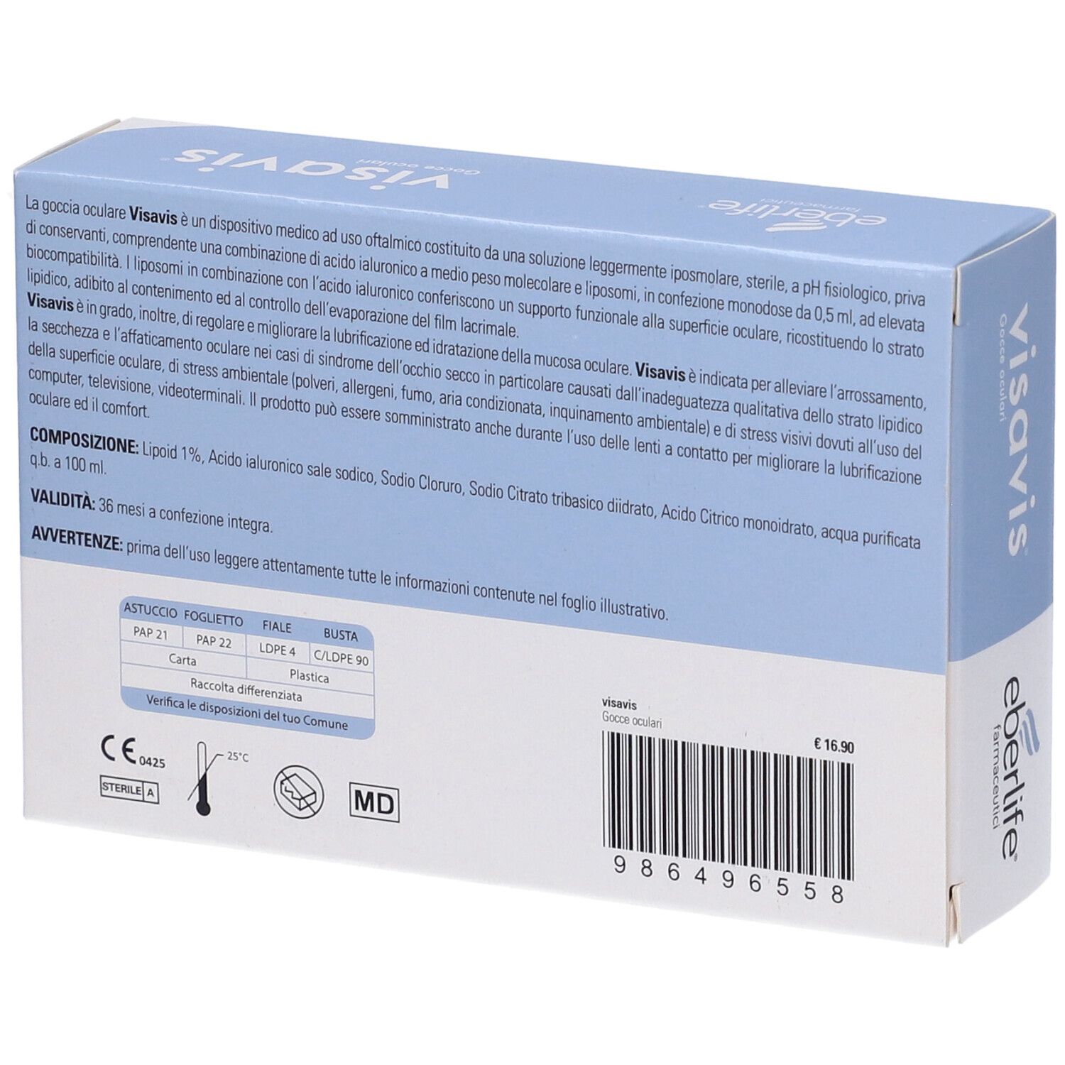 Gocce Oftalmiche Visavis 20 Fiale Da 0,5 Ml