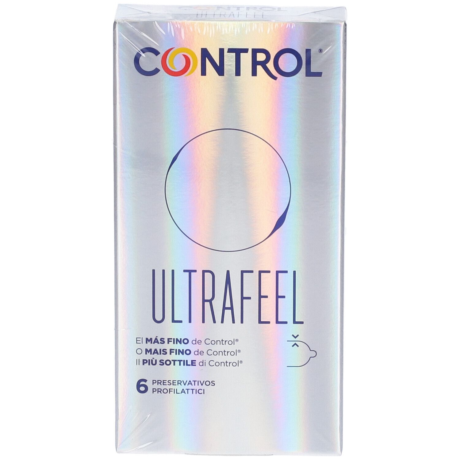 Confezione di preservativi Control Ultra Feel, 6 pezzi, con cerchio olografico.