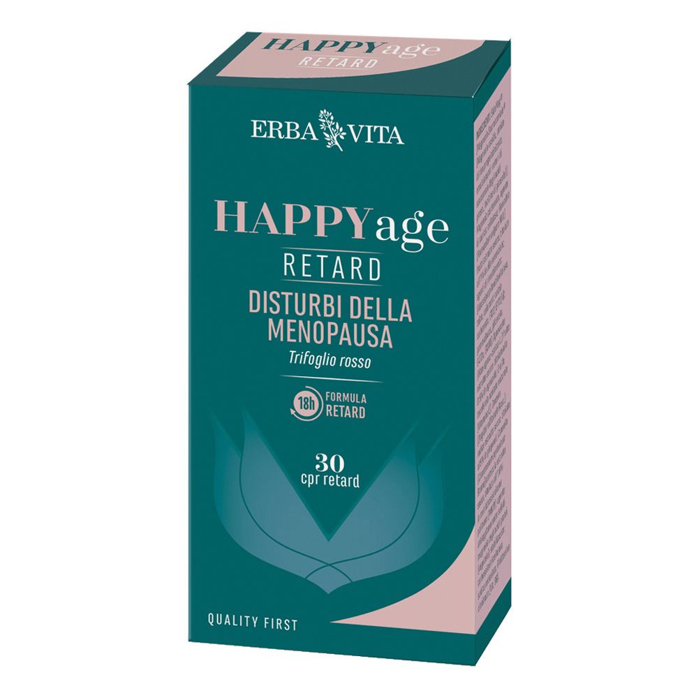 Scatola verde con nome del prodotto e scritta. Contiene 30 compresse. Marchio: Erba Vita.