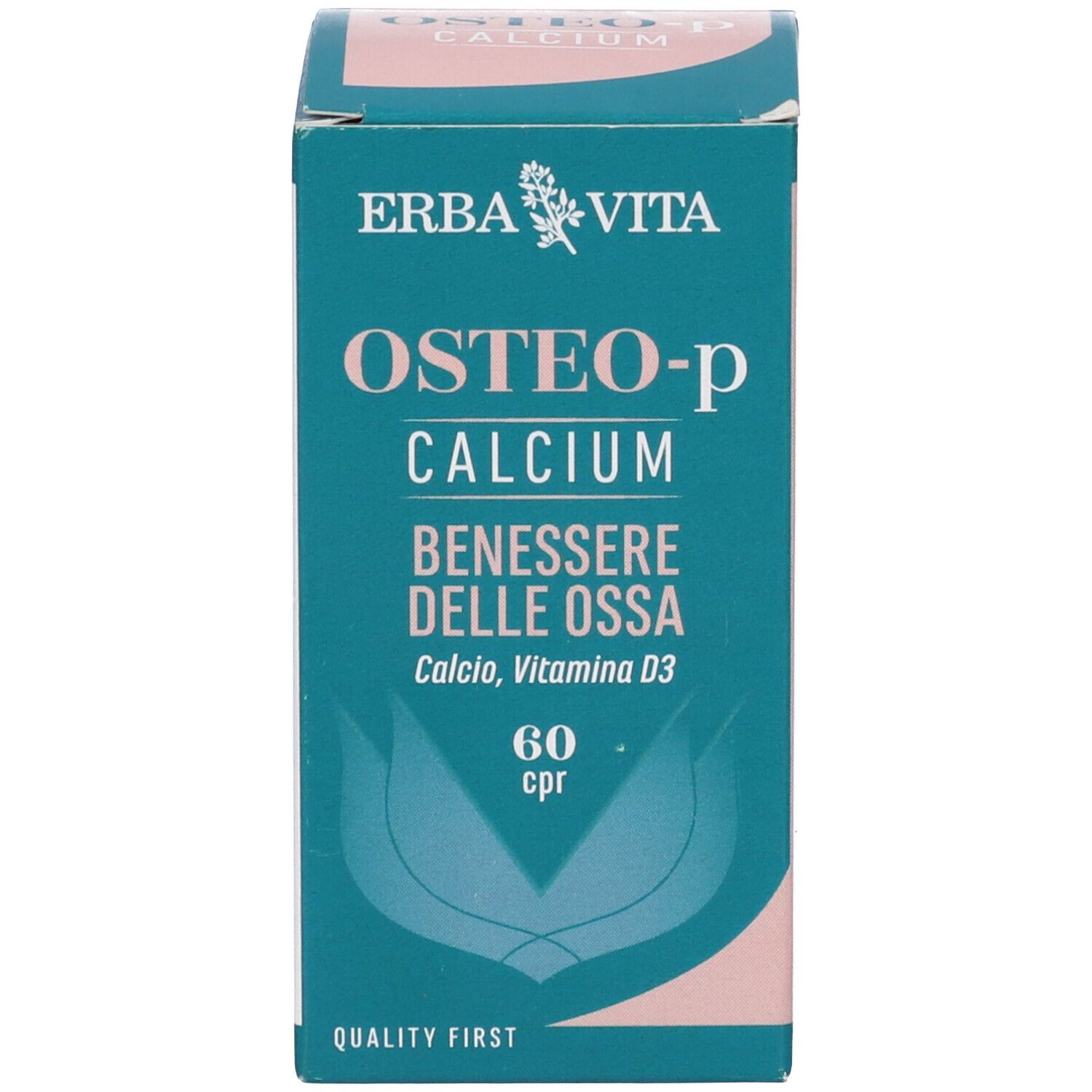 Erba Vita Osteo-P Calcium Compresse. Scatola con scritta: Osteo-P Calcium, 60 cpr.