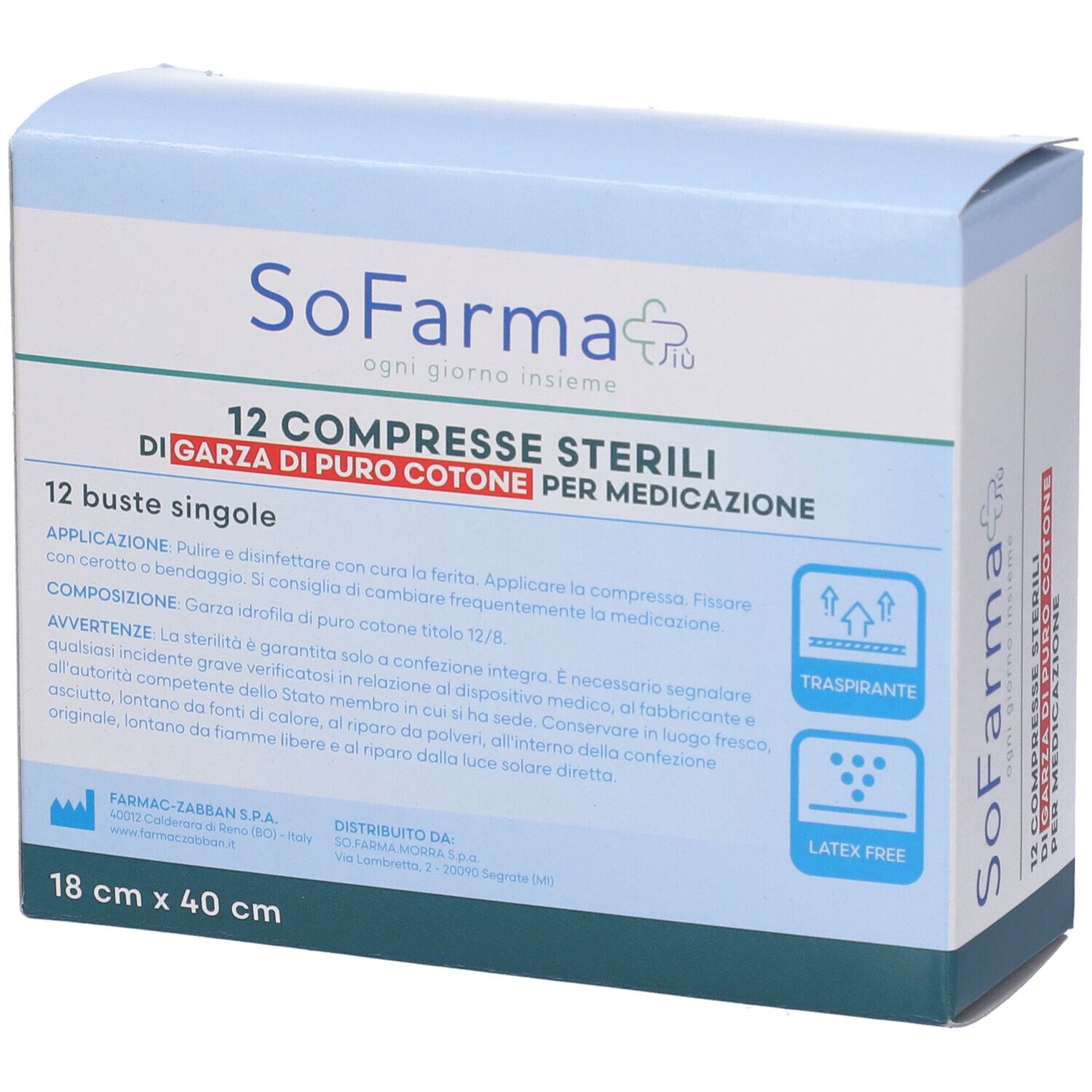 Sofarmapiu' Compressa In Cotone 18X40 Cm