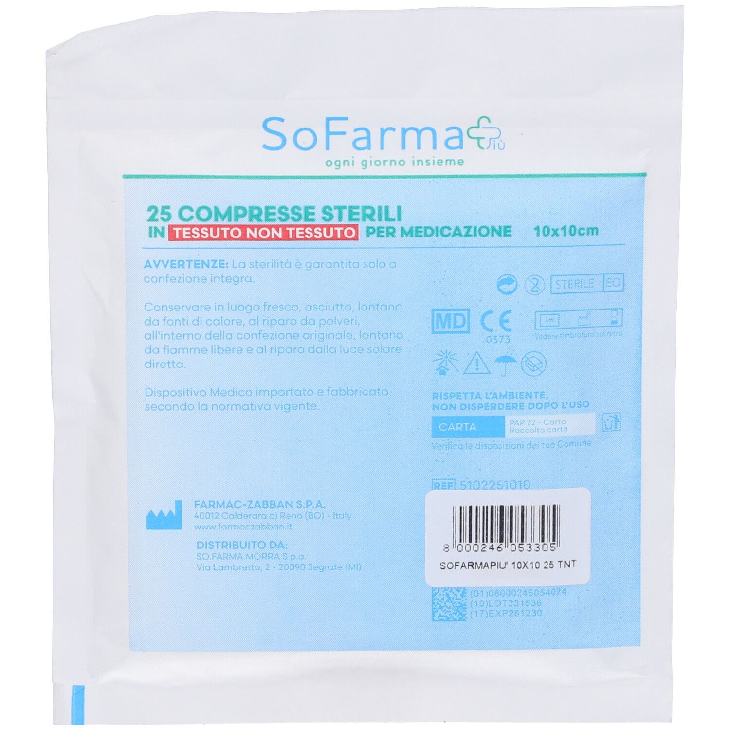 Sofarmapiu' Compressa In Tnt 10X10 Cm