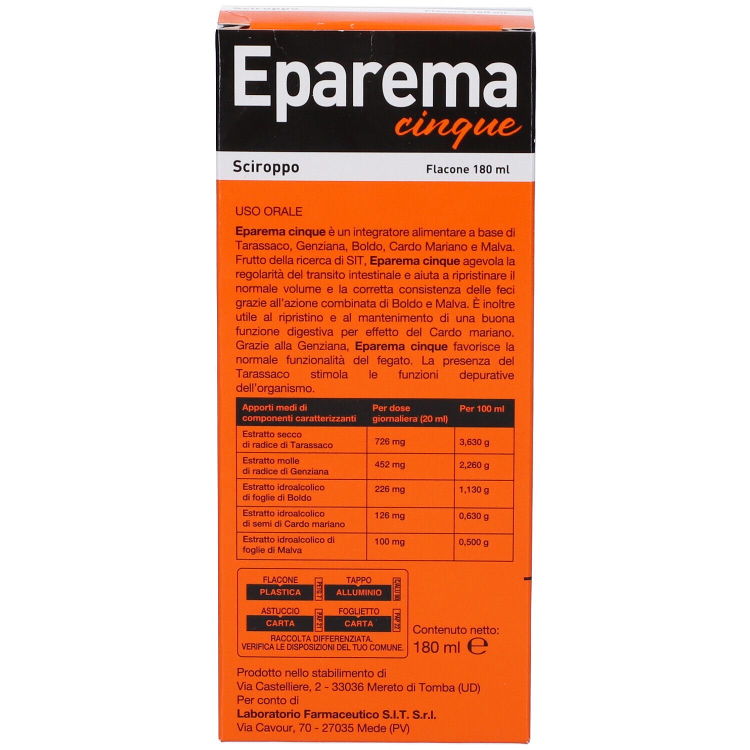 Eparema Cinque Sciroppo 180 G
