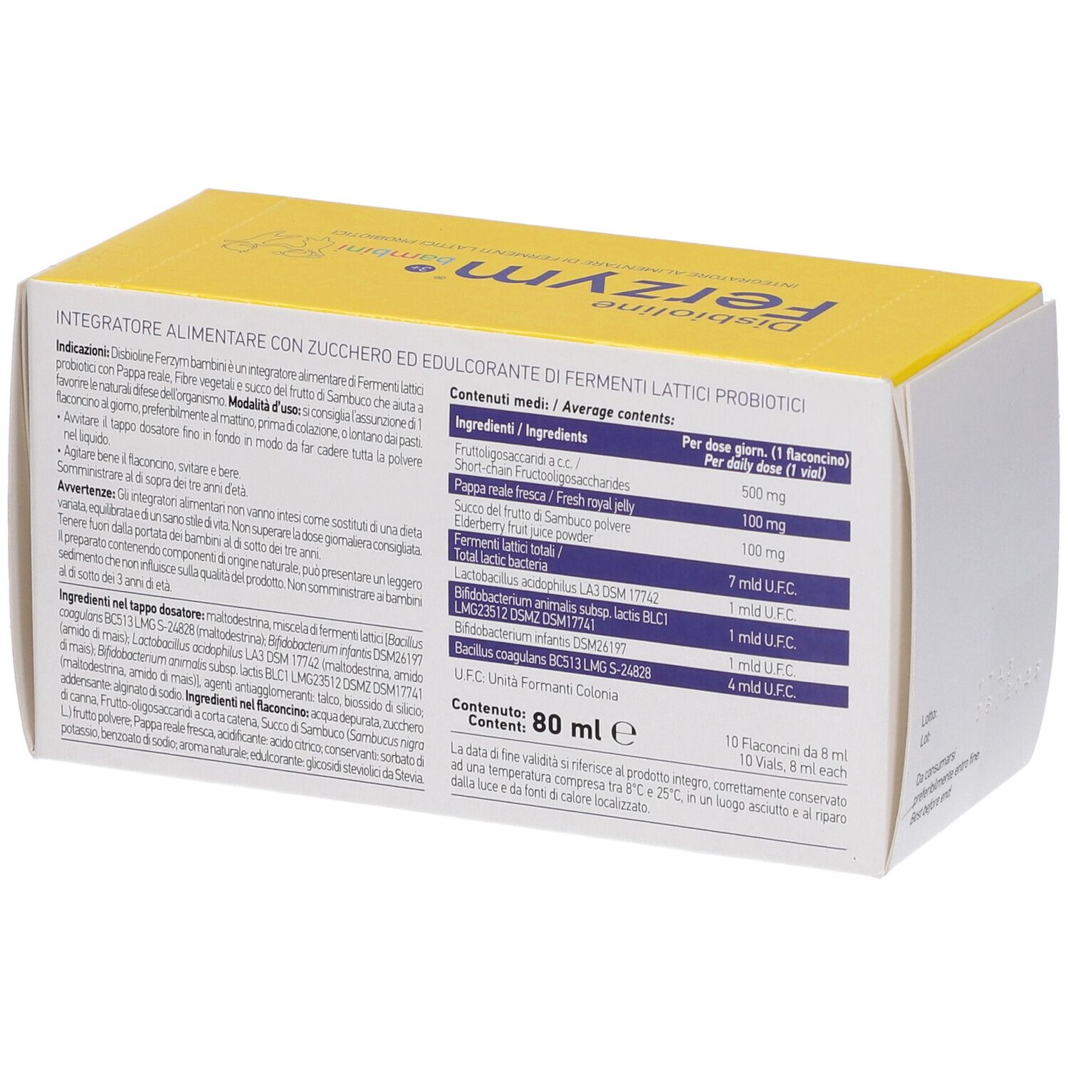 Disbioline Ferzym Bambini 10 Flaconcini Da 8 Ml