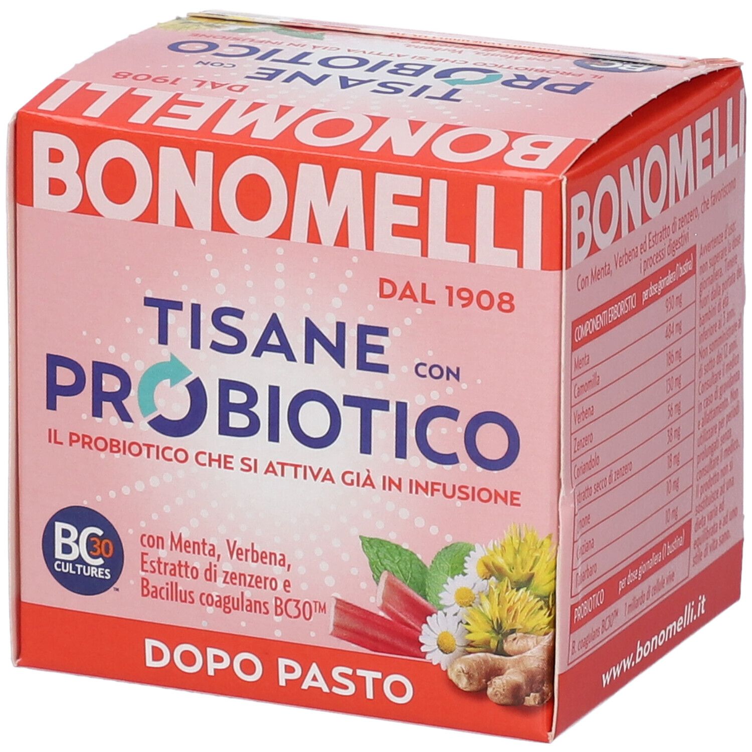 Bonomelli Tisane con Probiotico, Dopo Pasto, 10 filtri