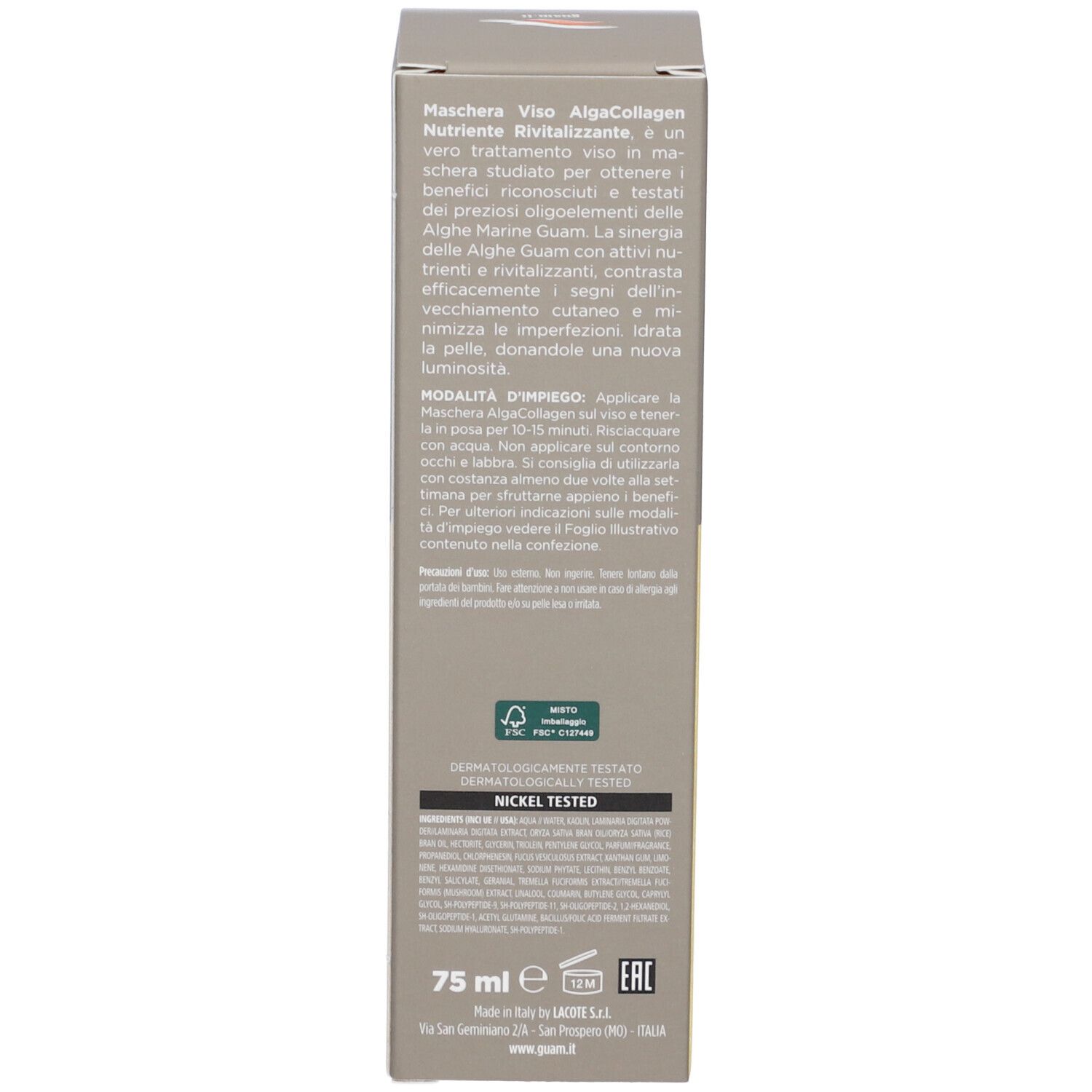 Guam Maschera Viso AlgaCollagen Nutriente Rivitalizzante