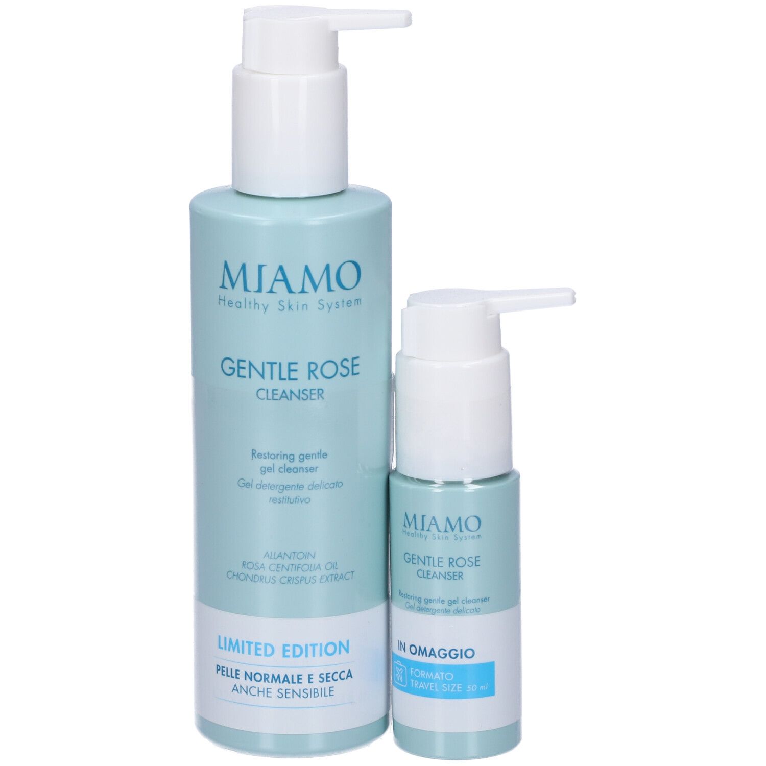 Miamo Gentle Rose Gel Detergente Viso + Flacone Travel Size in Omaggio