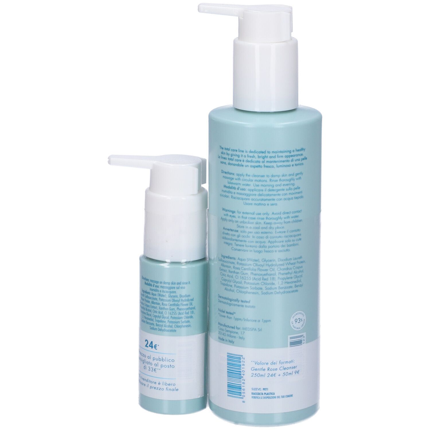 Miamo Gentle Rose Gel Detergente Viso + Flacone Travel Size in Omaggio