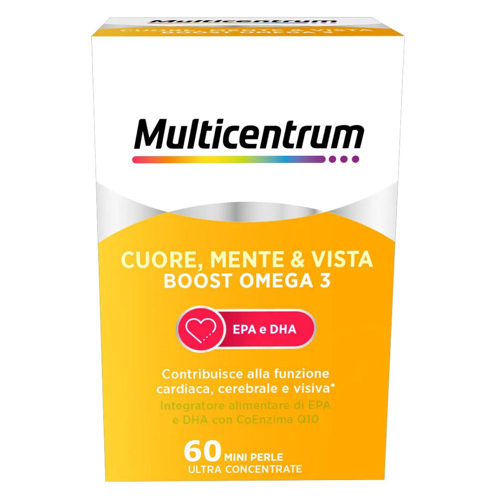 Multicentrum Cuore Mente Vista Boost Omega 3 EPA e DHA, 60 capsule