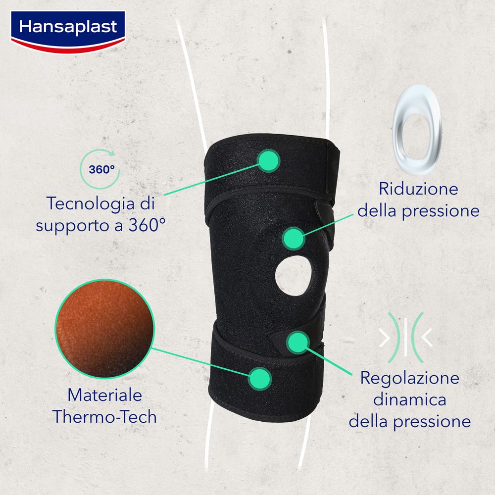 Hansaplast Sport Supporto Ginocchio, Tutore ginocchio per protezione e sollievo dal dolore, 1 pezzo - risparmia il 10% con il codice: NI10