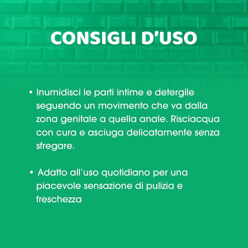 Sfondo verde con testo. Testo: Consigli D'Uso. Istruzioni per l'uso del prodotto.