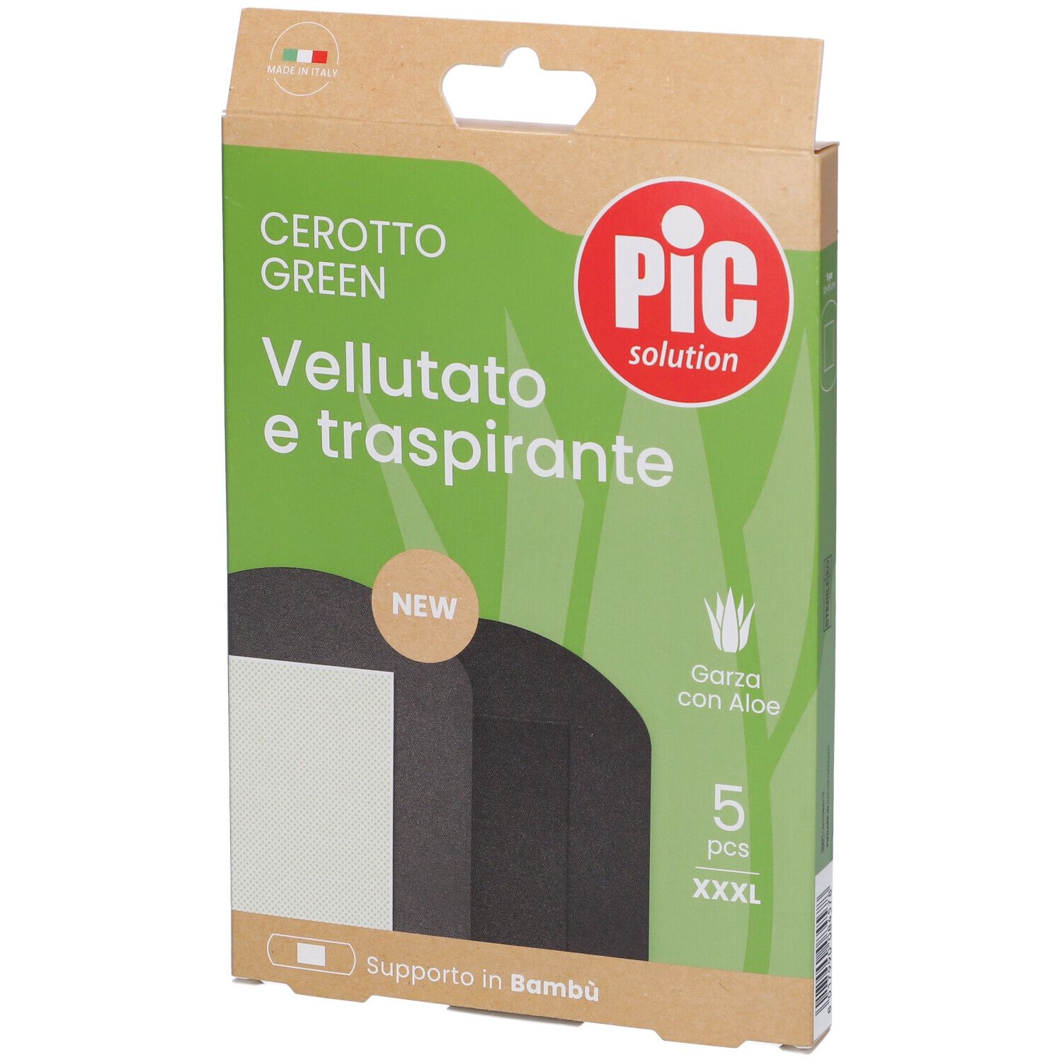 Pic Cerotto Green Bambù Aloe Sterile 10 x 15 cm 5 pezzi