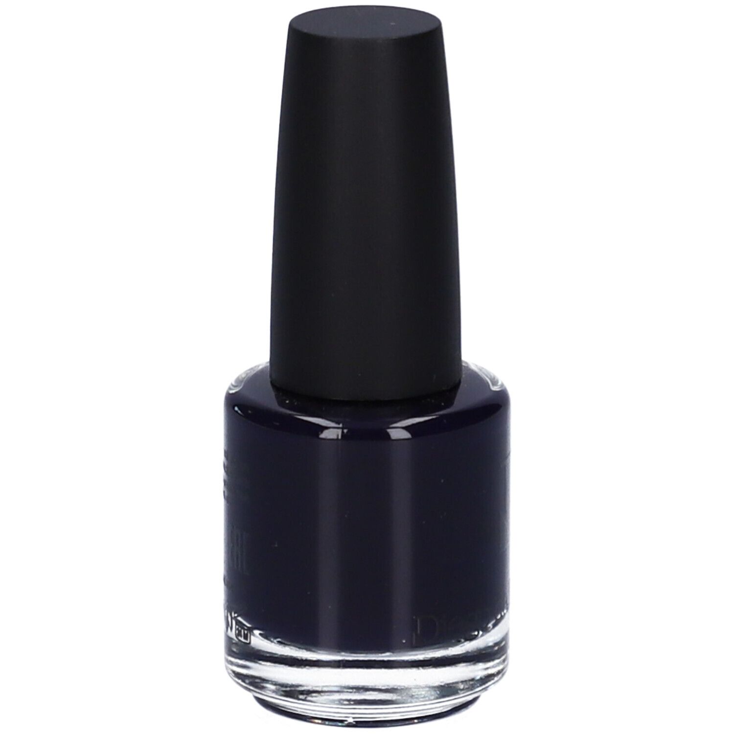 Flacone di smalto blu scuro con tappo nero. Marchio Diego Dalla Palma.