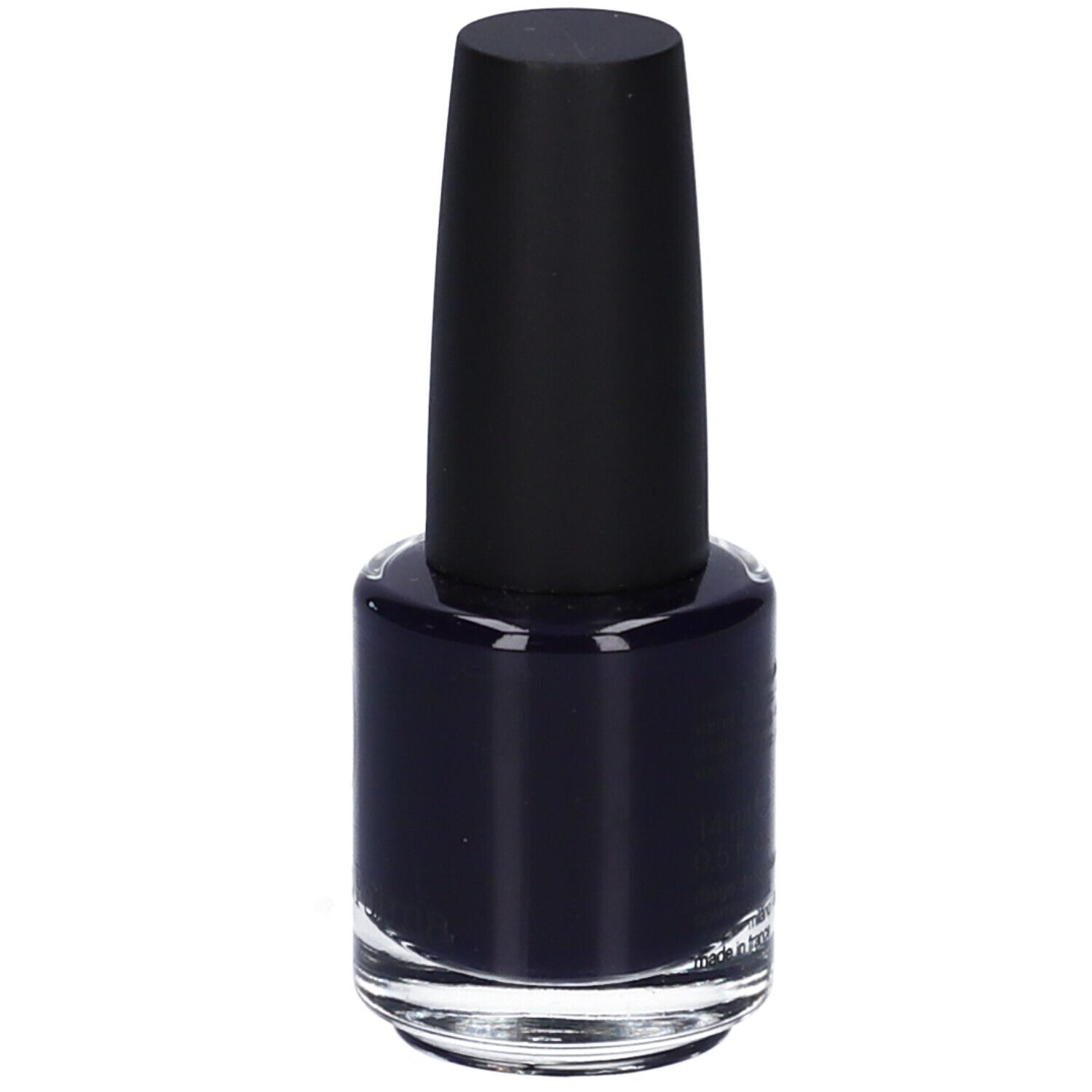 Flacone di smalto blu scuro con tappo nero. Marchio Diego Dalla Palma.