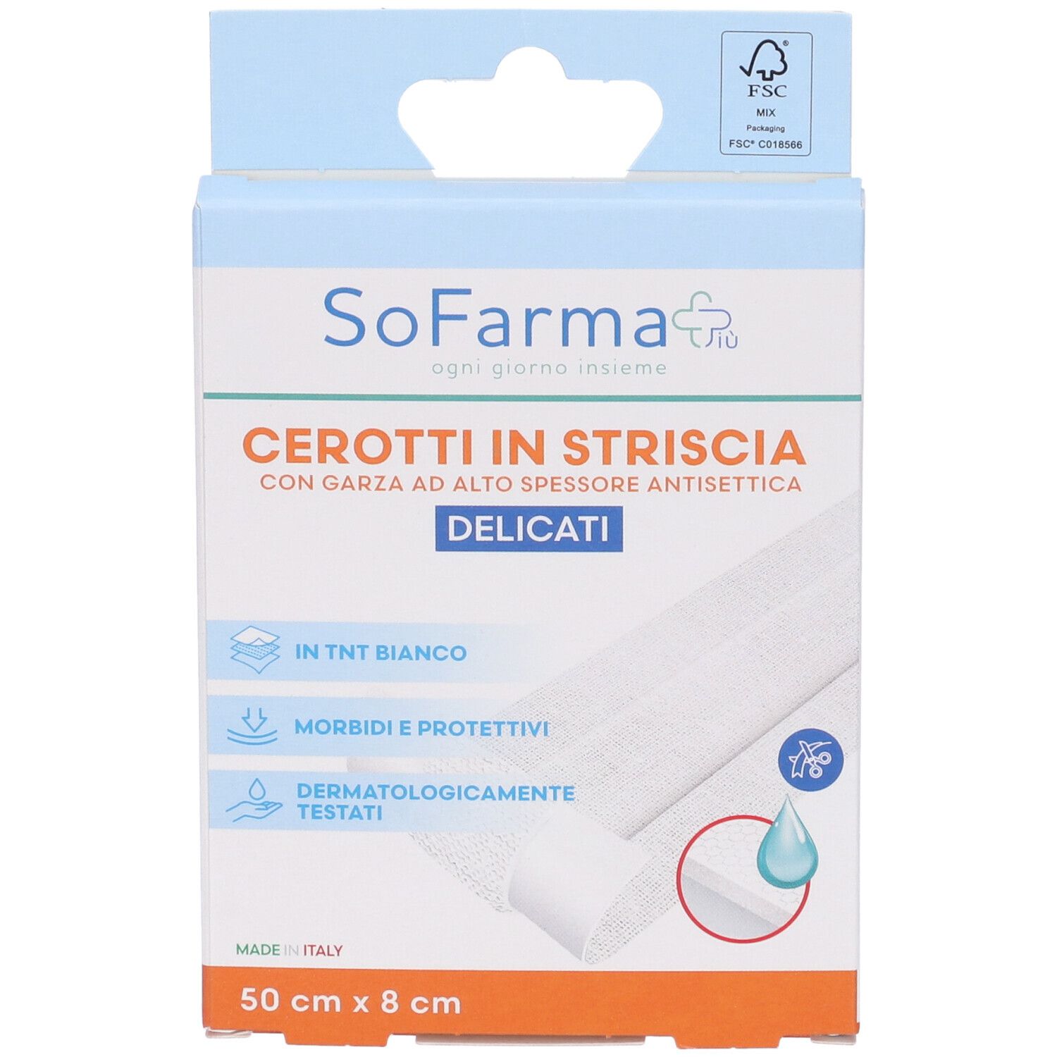 Sofarmapiu' Cerotto Delicato Striscia 50X8 Cm