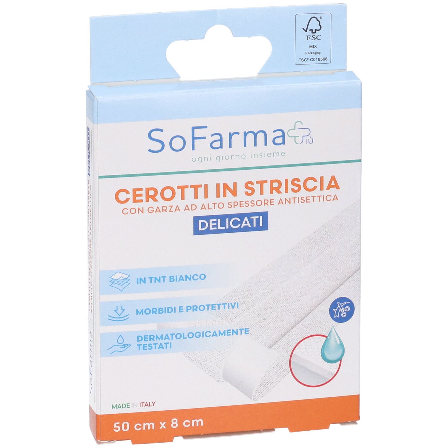 Sofarmapiu' Cerotto Delicato Striscia 50X8 Cm