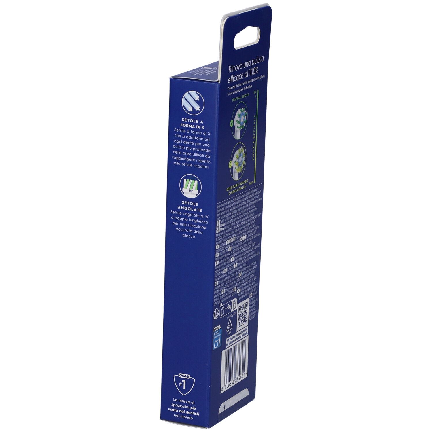 Confezione 5 testine Oral-B Pro Cross Action, 15 mesi di pulizia profonda.