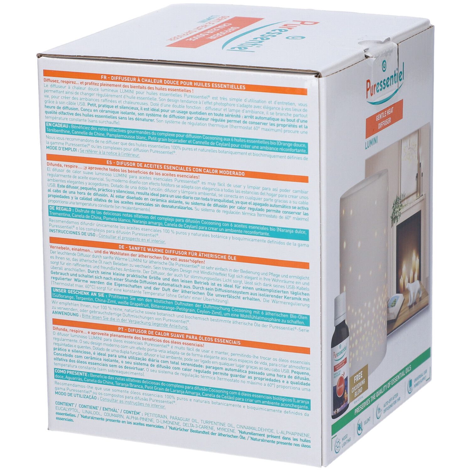 Puressentiel Cofanetto Diffusore Calore Dolce Lumini + Miscela Cocooning 10ml