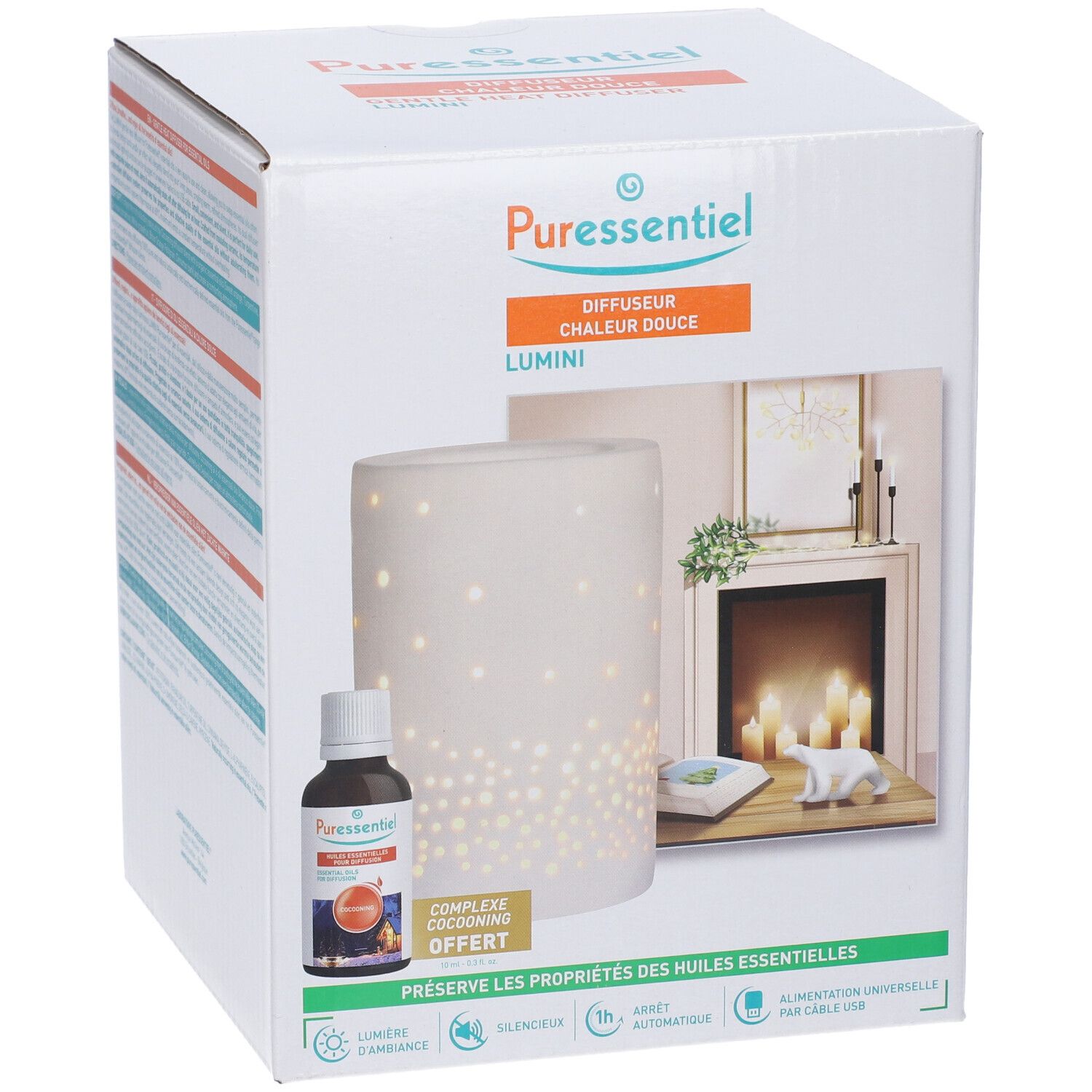 Puressentiel Cofanetto Diffusore Calore Dolce Lumini + Miscela Cocooning 10ml