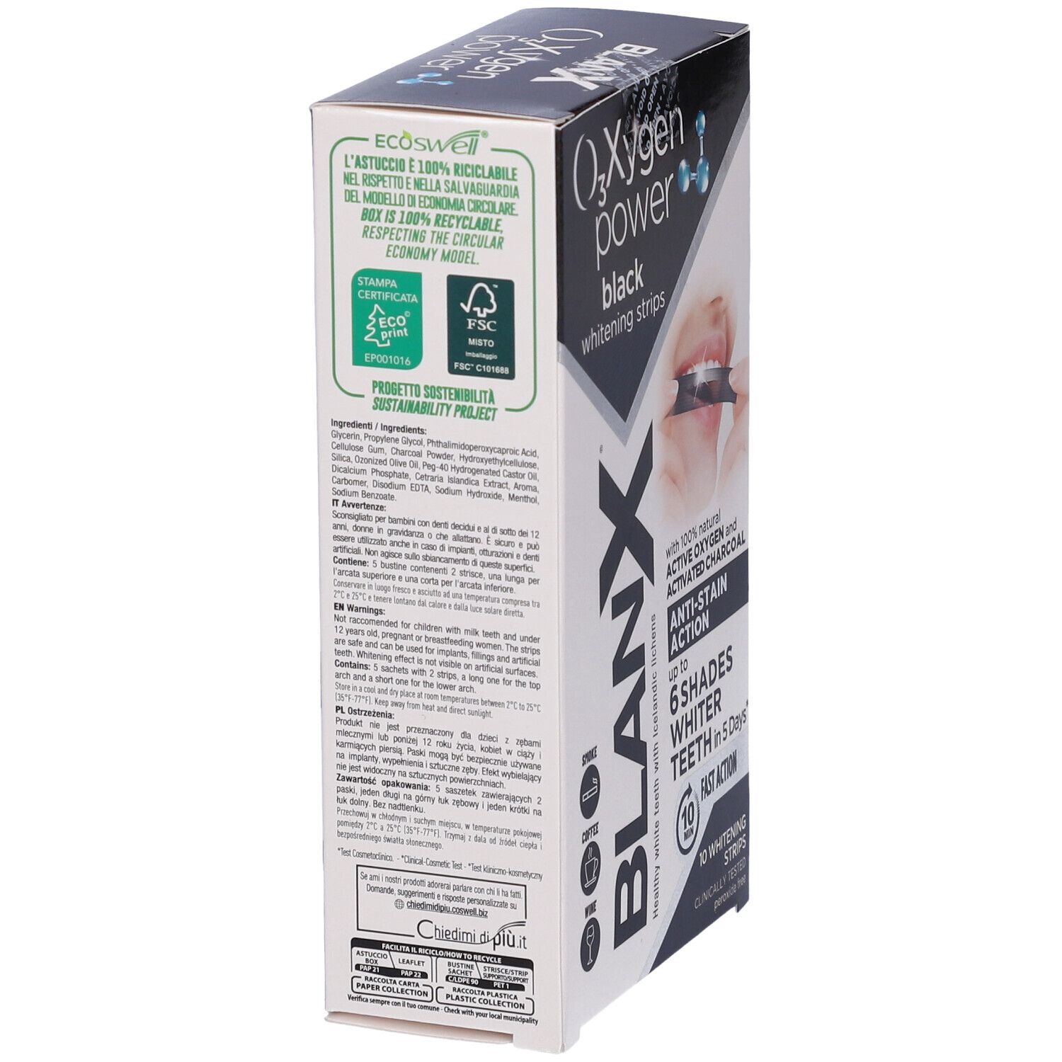Blanx O3X Strisce Black 5 Pezzi