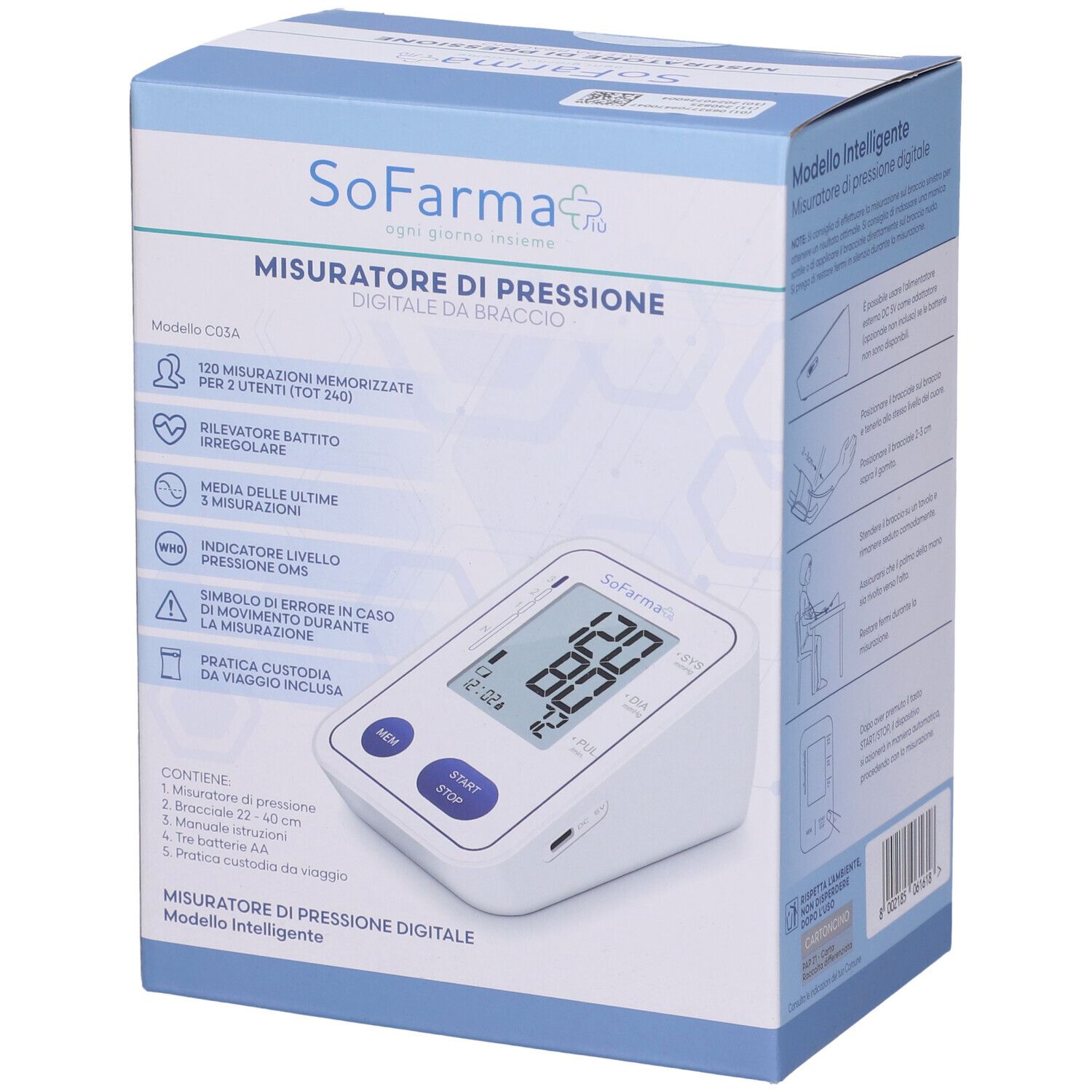 Sofarmapiu' Sfigmomanometro Digitale Da Braccio
