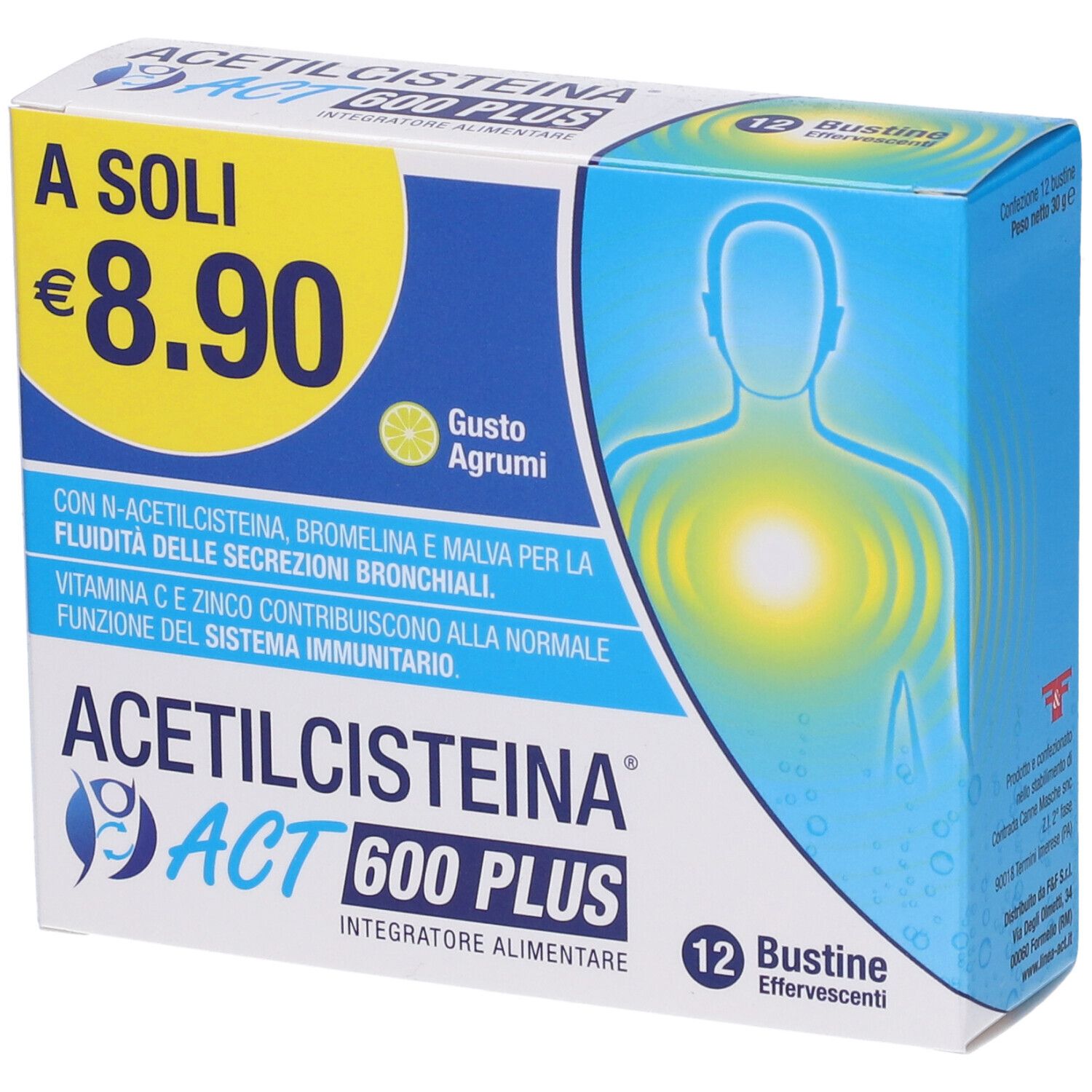 Acetilcisteina ACT 600 Plus Bustine Gusto Agrumi
