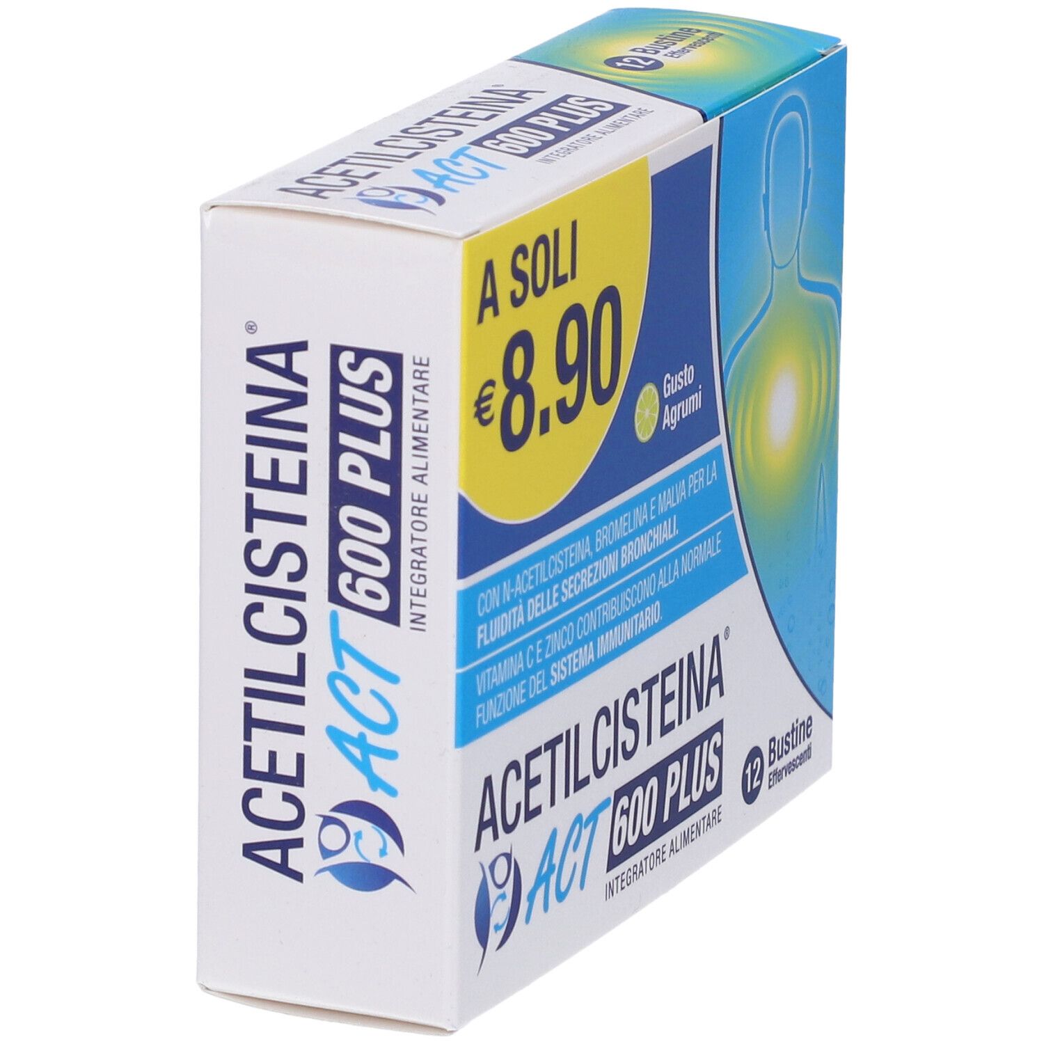 Acetilcisteina ACT 600 Plus Bustine Gusto Agrumi