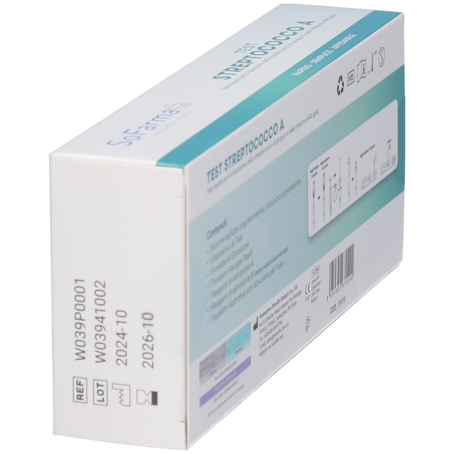 Sofarmapiu' Test Rapido Autodiagnostico Streptococco A