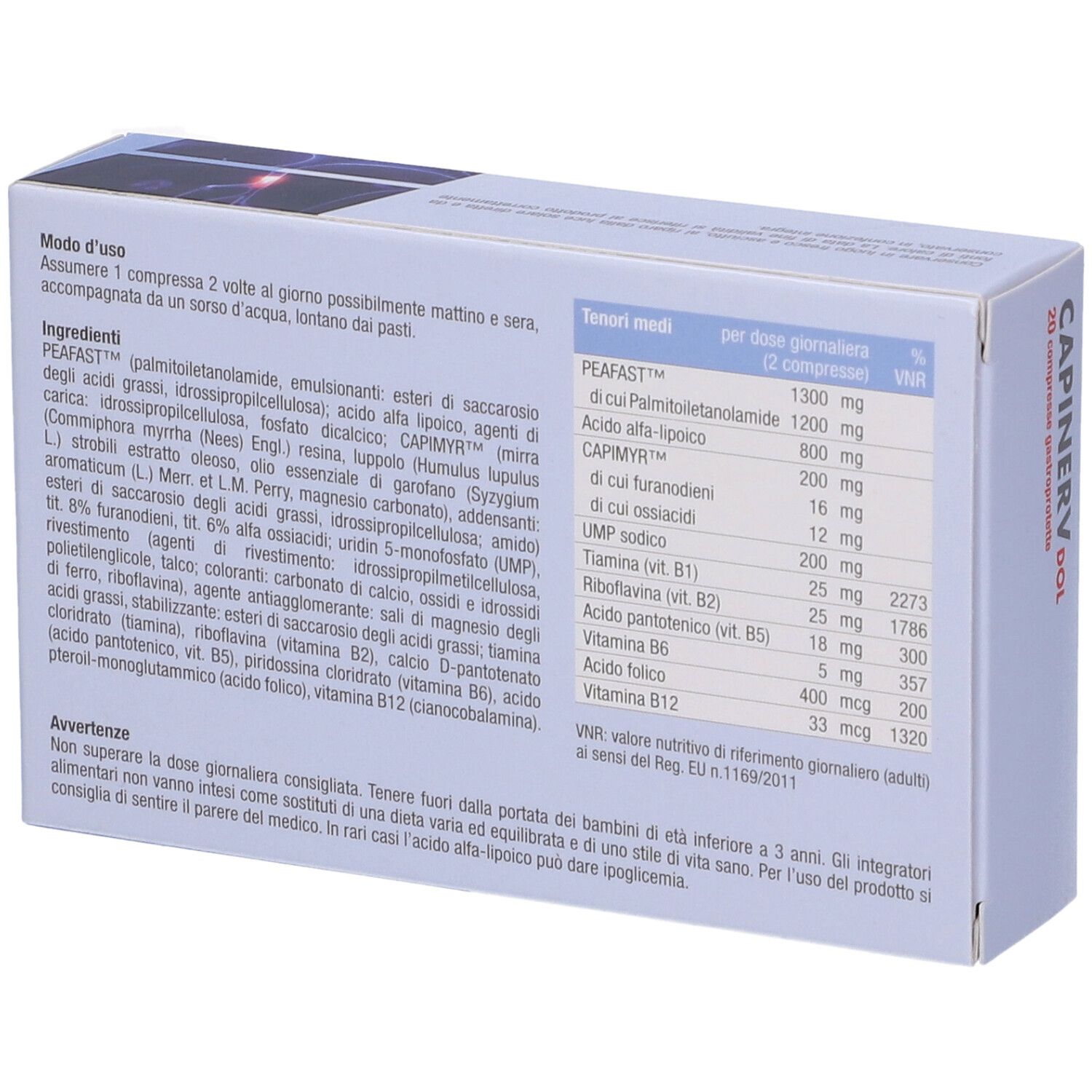 CAPINERV DOL 20CPR GASTROPROT