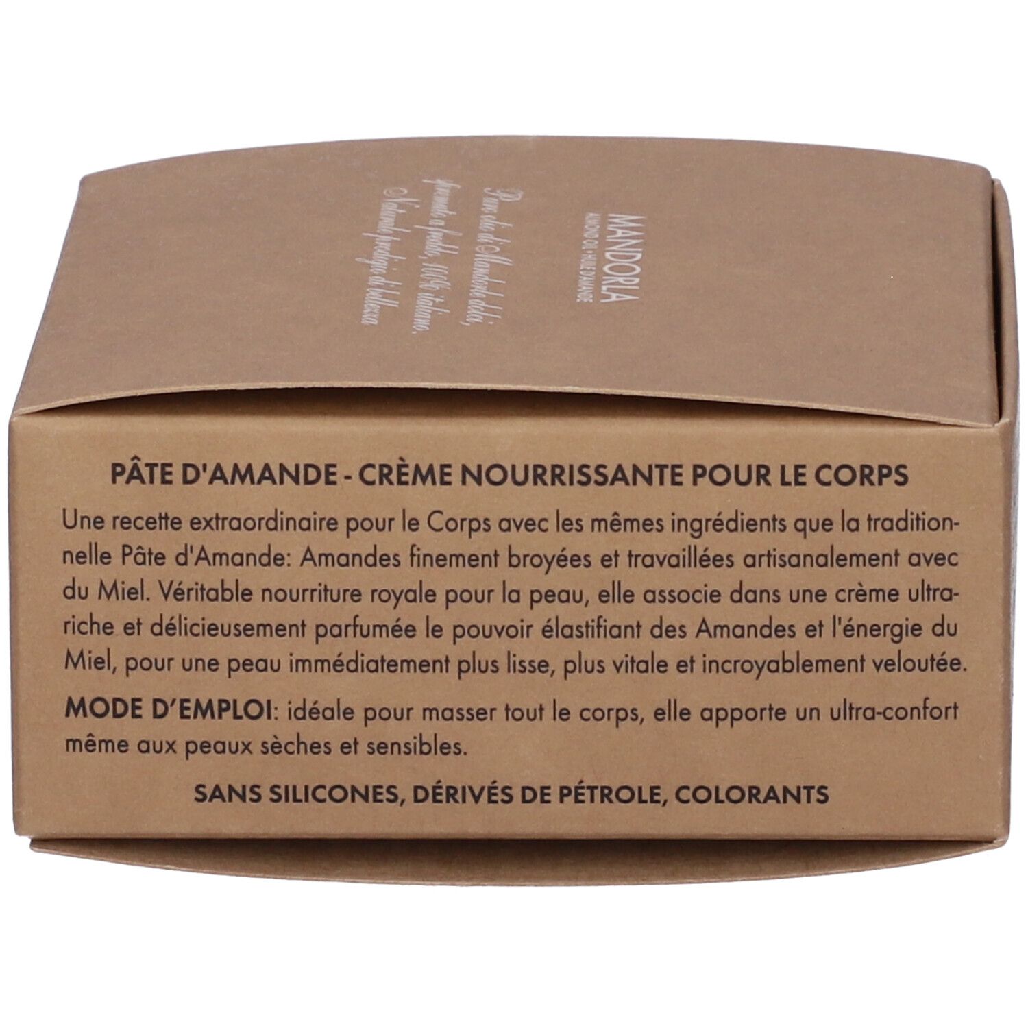 Confezione in cartone marrone per Pasta di Mandorle - Crema Nutriente per il Corpo.