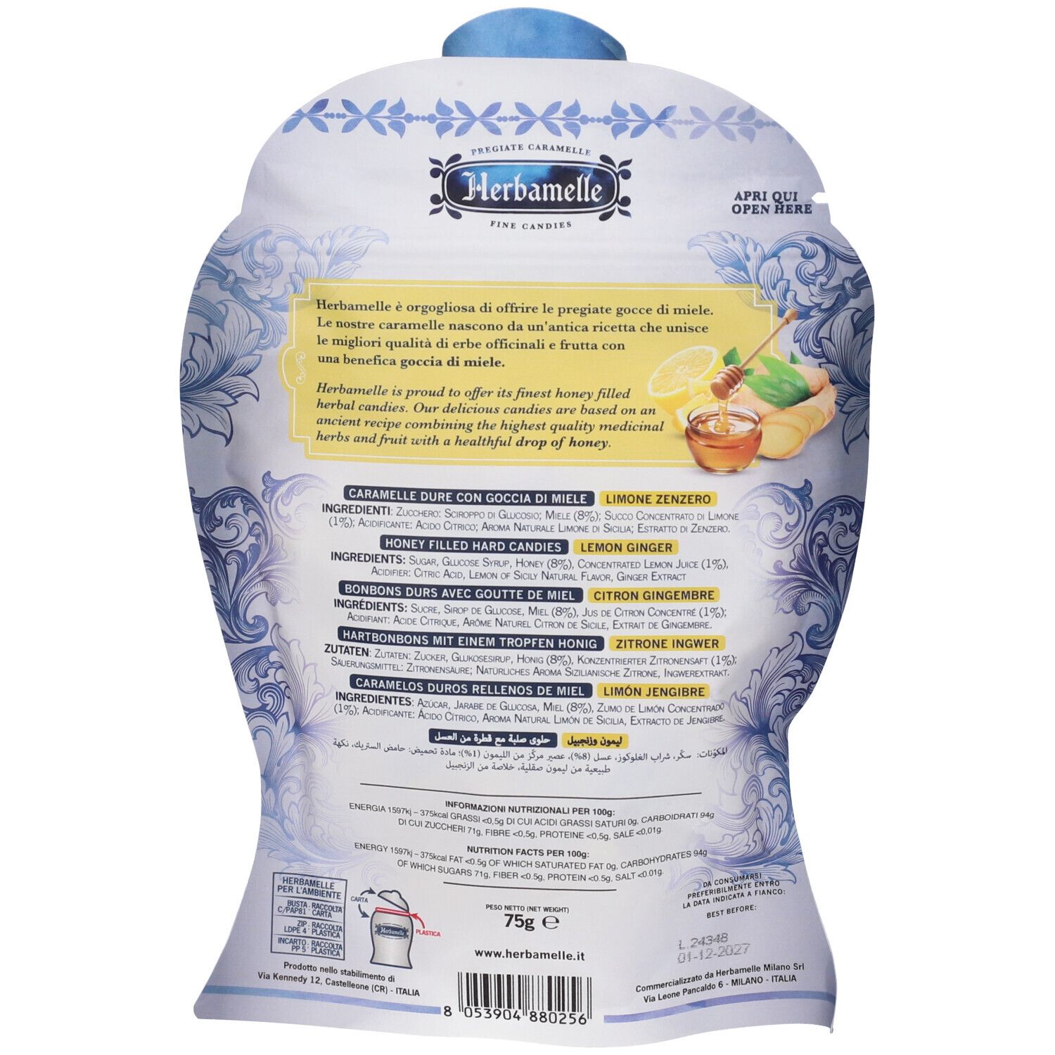 Herbamelle Limone e Zenzero Caramelle