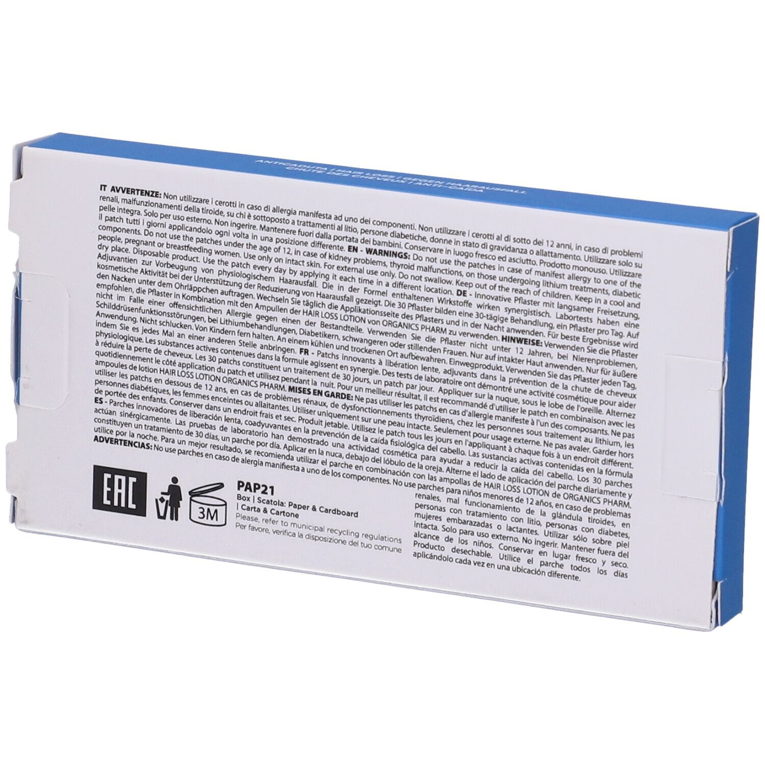 Organics Pharm Anti Hairloss Patch 30 Pezzi
