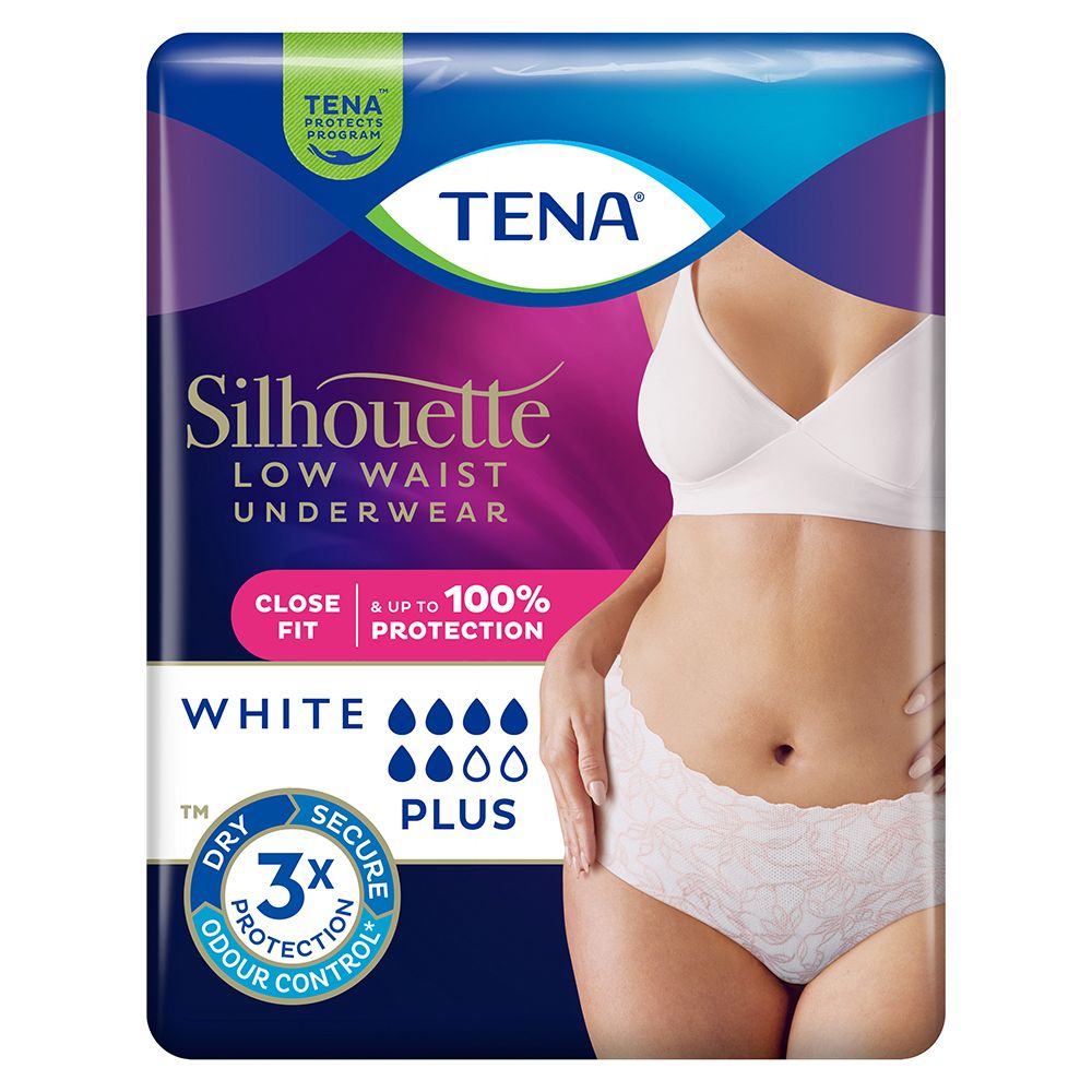 TENA Silhouette Blanc, mutandine assorbenti a vita bassa L