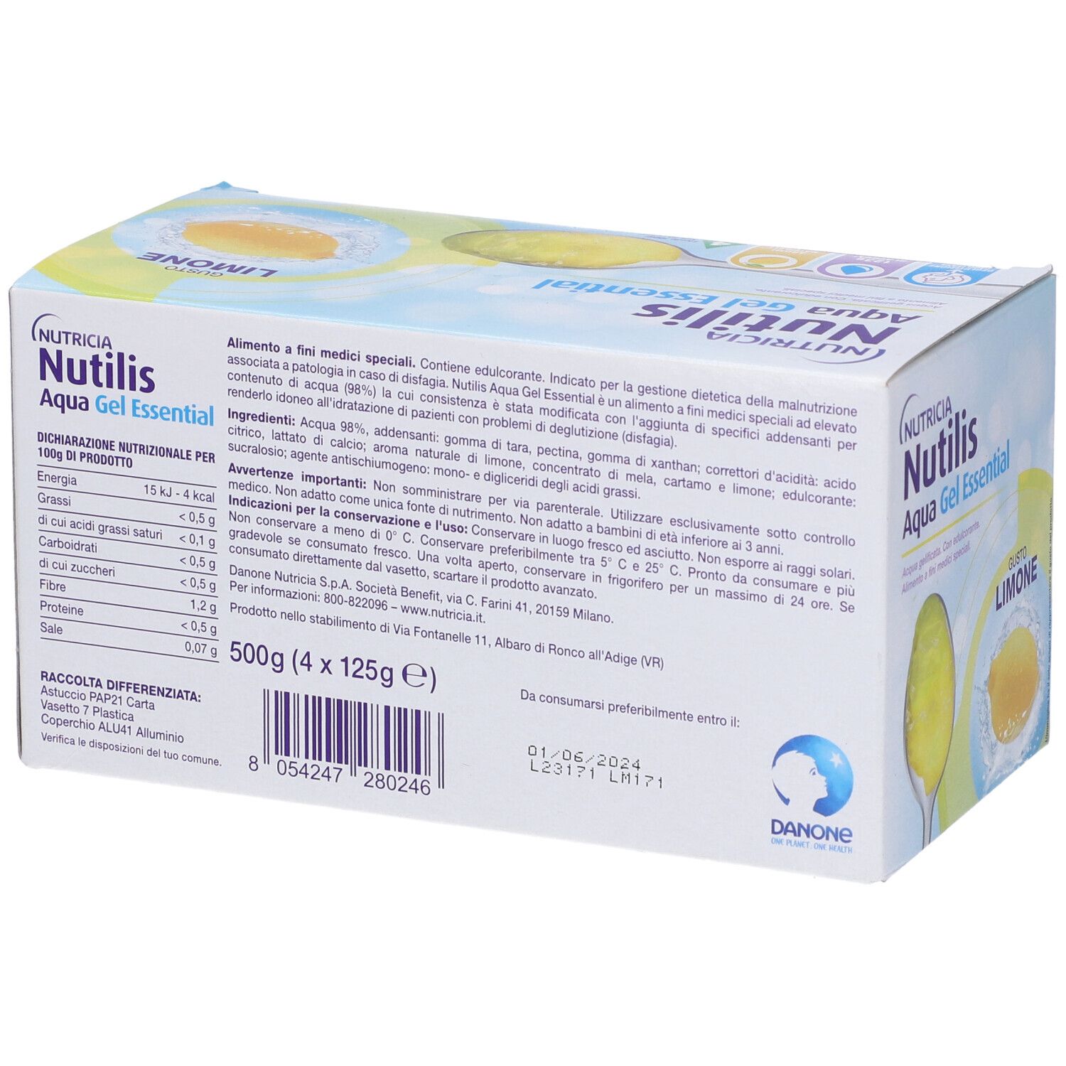 Nutricia Nutilis Aqua Gel Essentual Limone