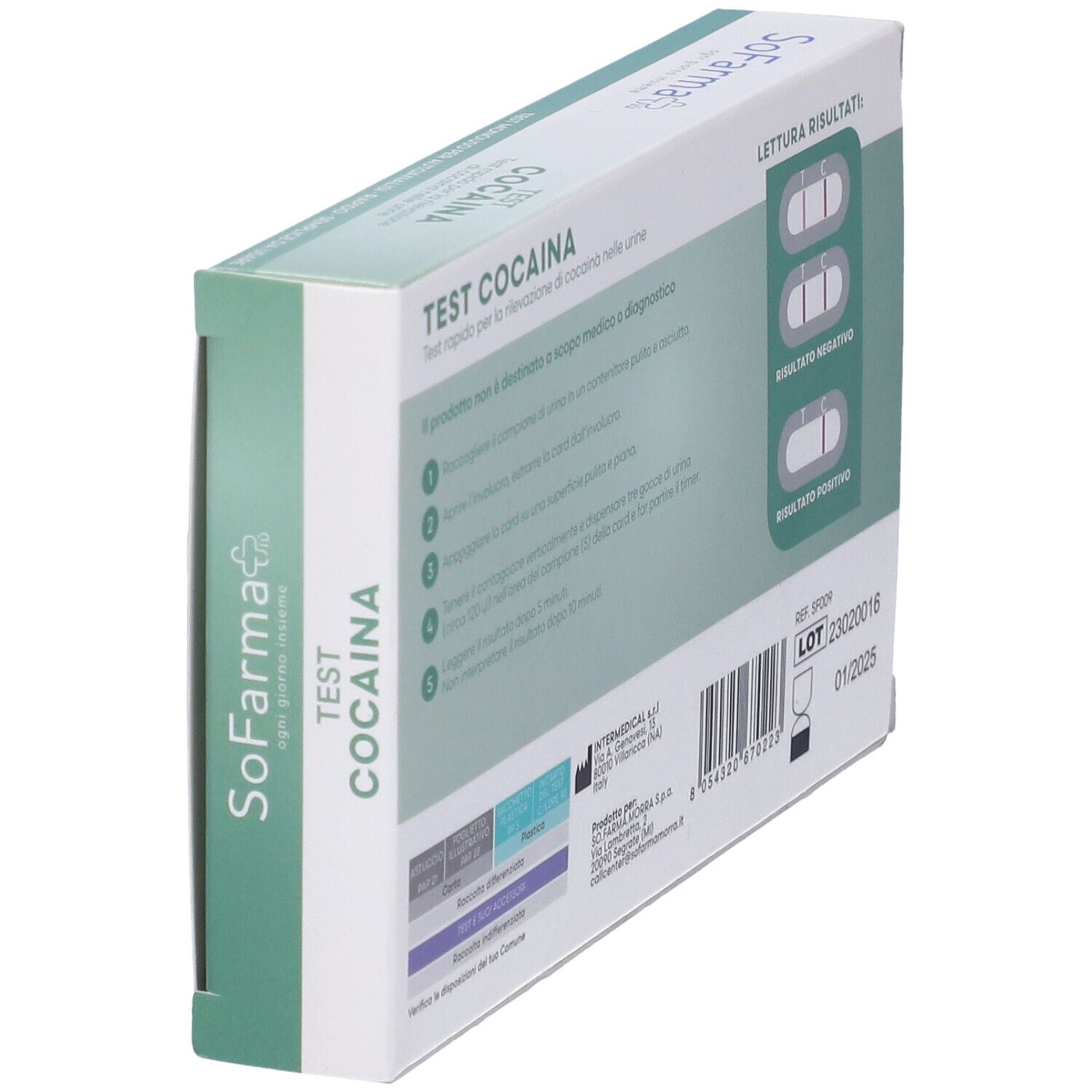 Sofarmapiu' Test Autodiagnostico Rapido Cocaina
