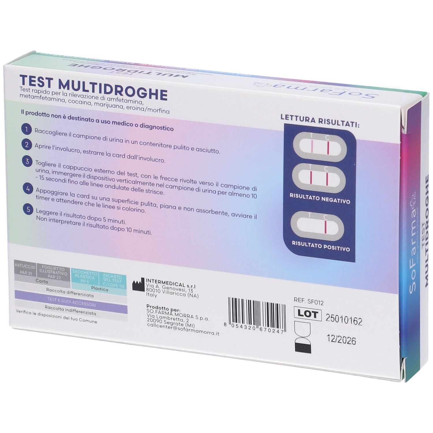 Sofarmapiu' Test Autodiagnostico Rapido Multidroghe