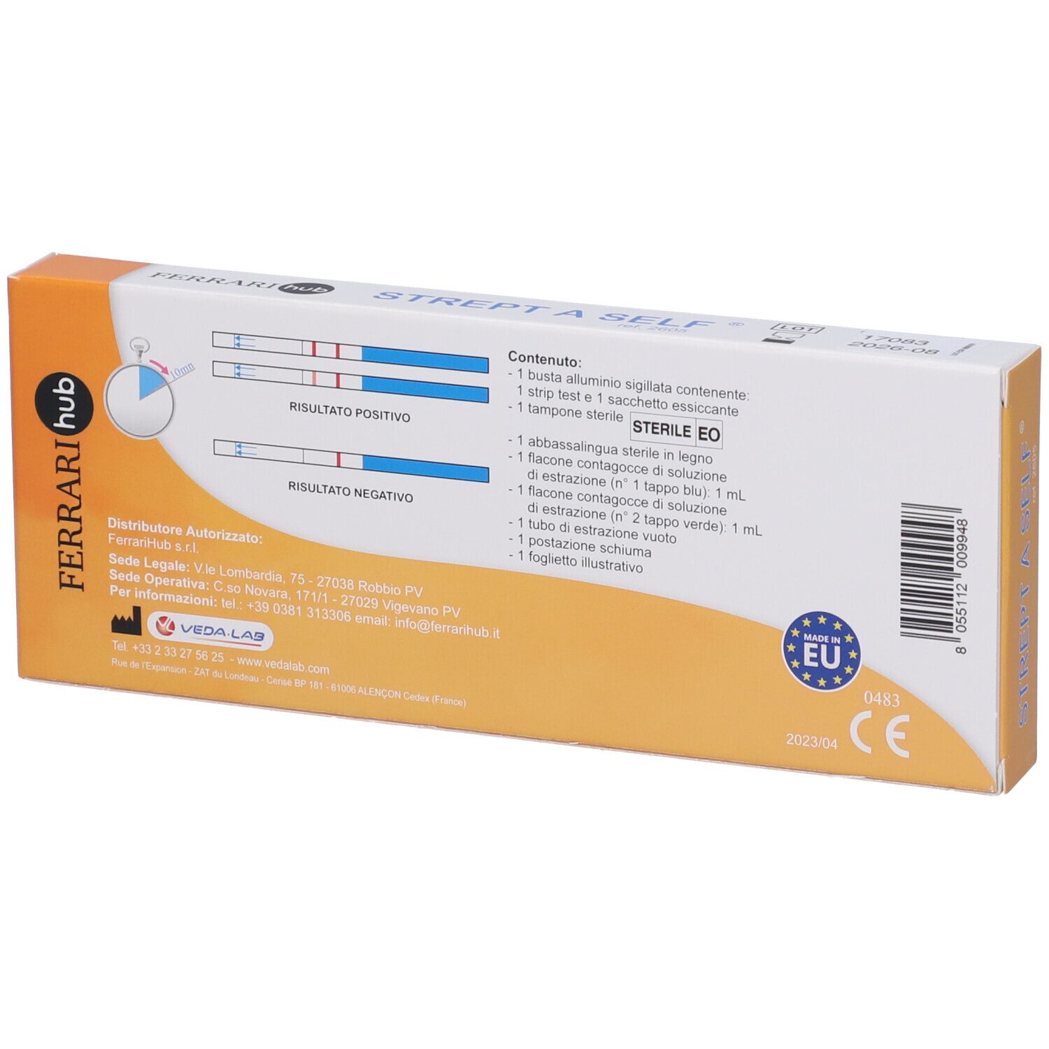 Test Autodiagnostico Strept Rilevazione Batteri Streptococco B-Emolitico Infezioni Gola