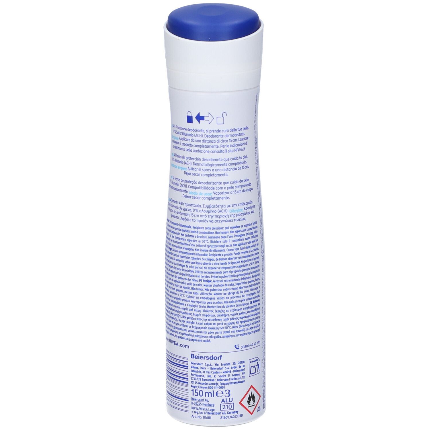 Nivea Fresh Natural Deodorante Spray 150 ml, Deodorante antitraspirante per una protezione 48h