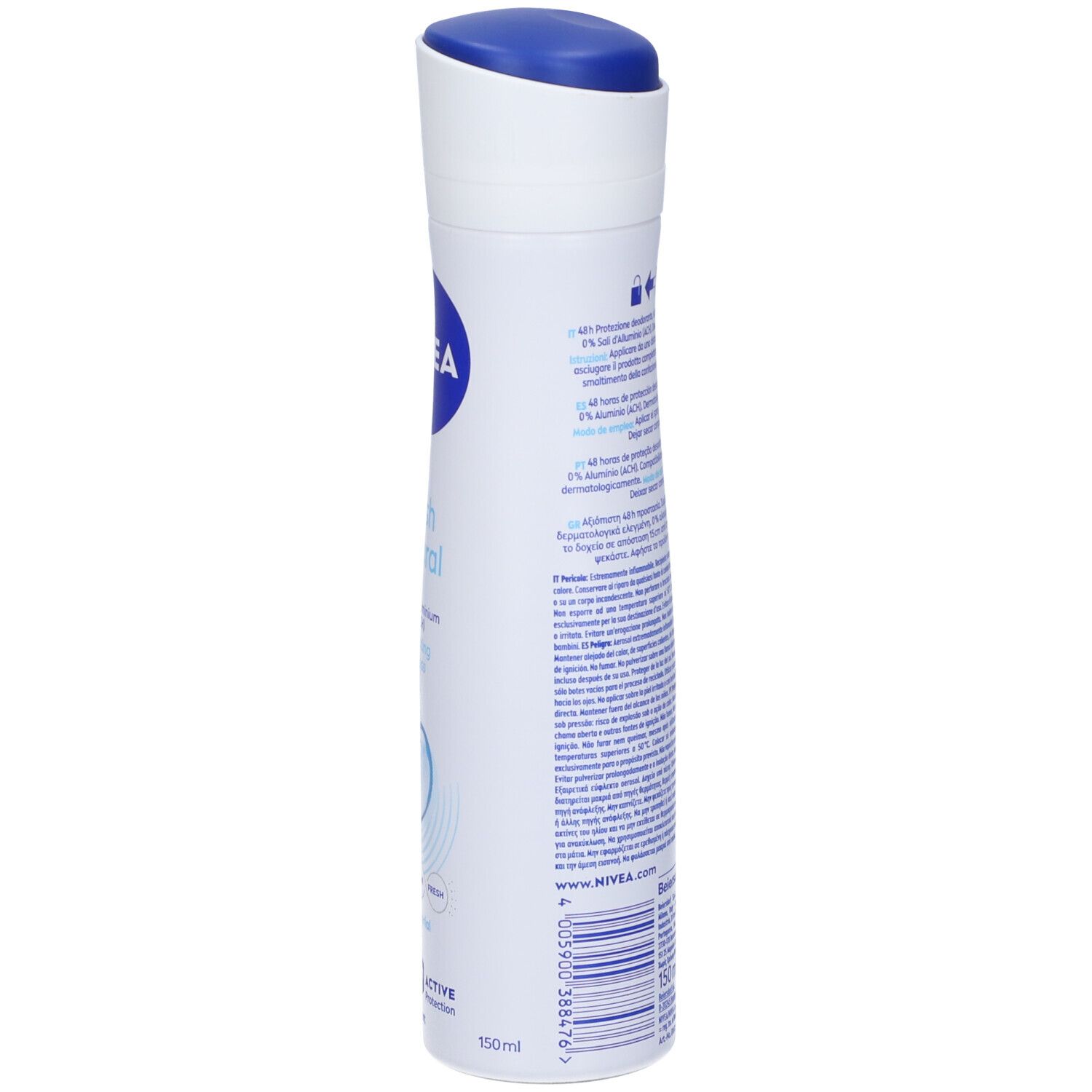 Nivea Fresh Natural Deodorante Spray 150 ml, Deodorante antitraspirante per una protezione 48h