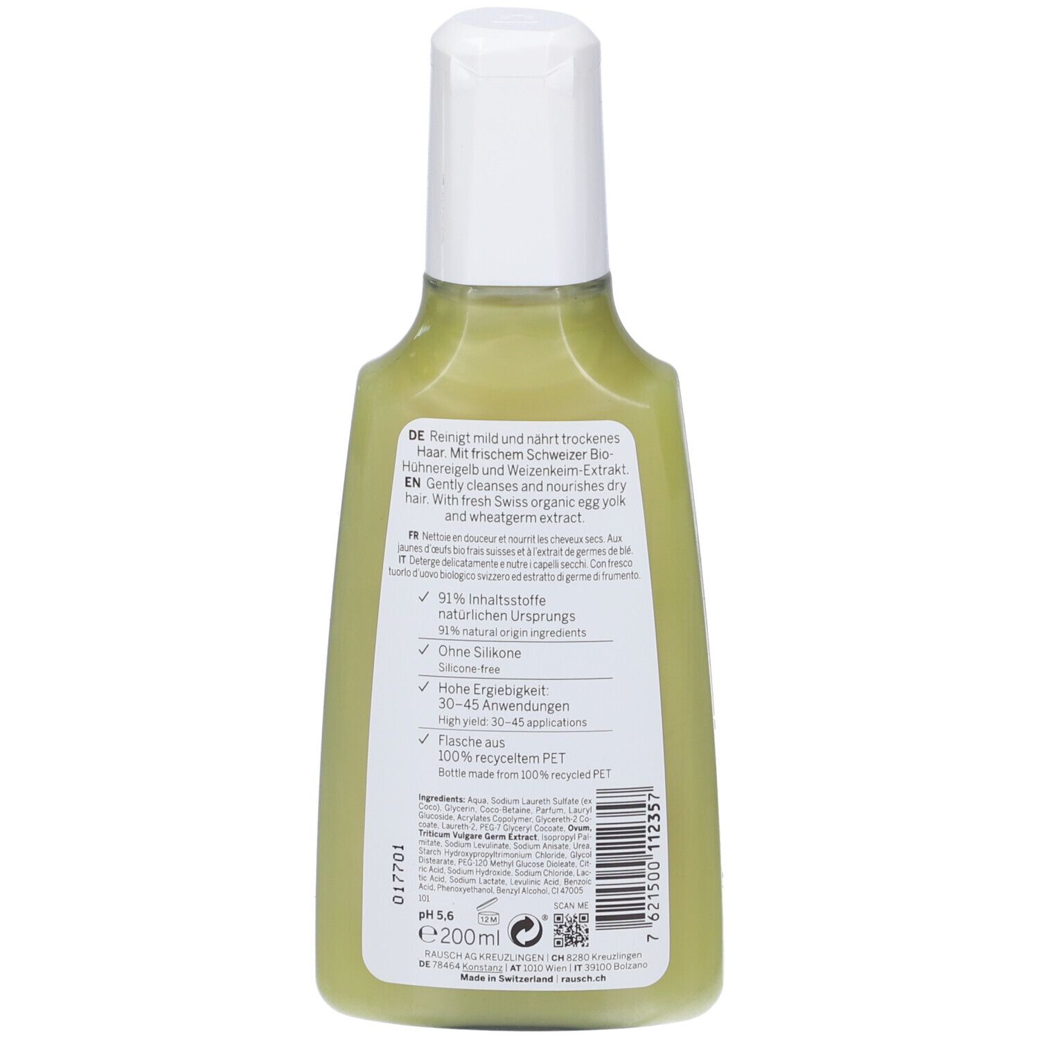 RAUSCH Shampoo Nutriente All’Uovo E Olio