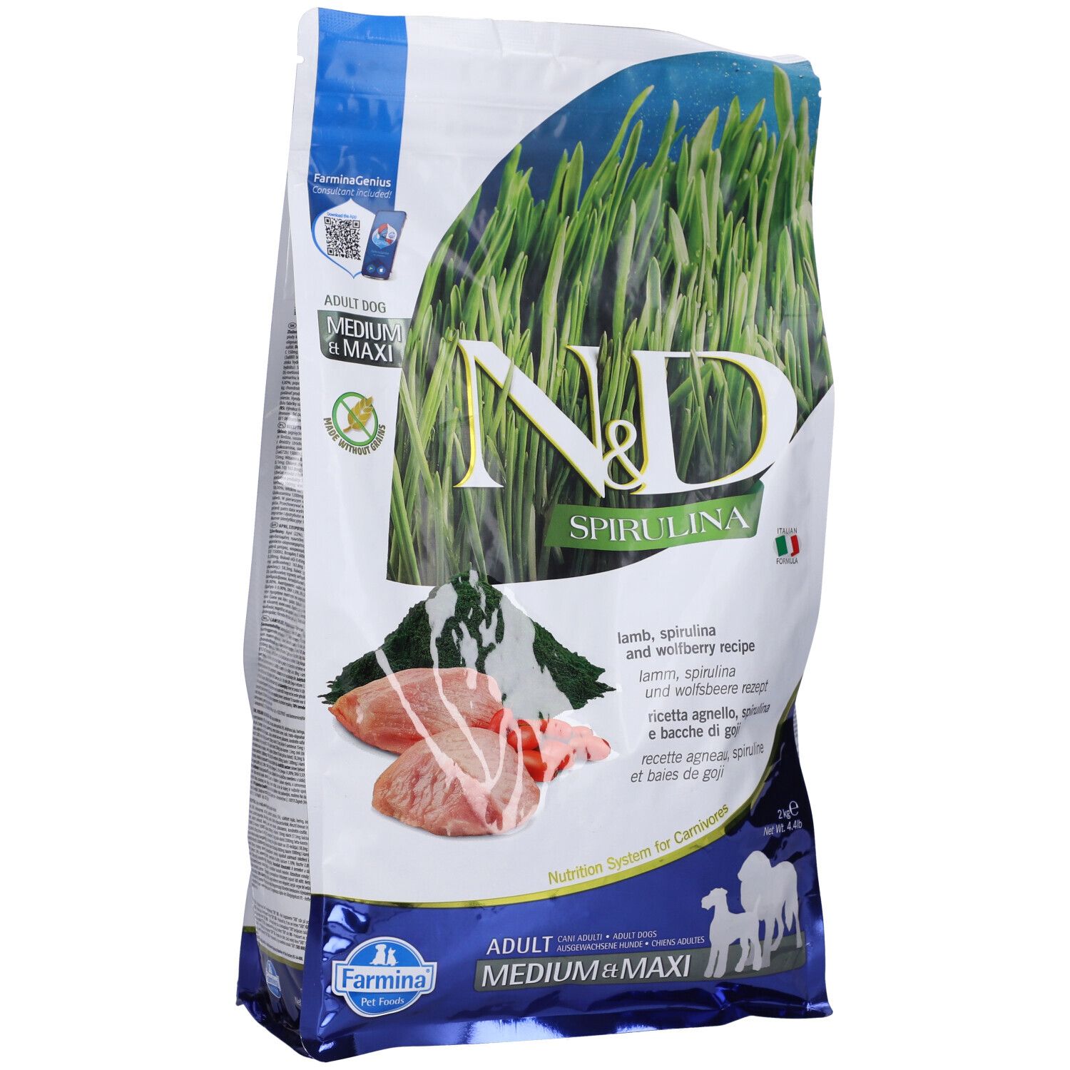 Farmina N&D Spirulina Lamb Adult Medium Maxi 2000 g - Redcare
