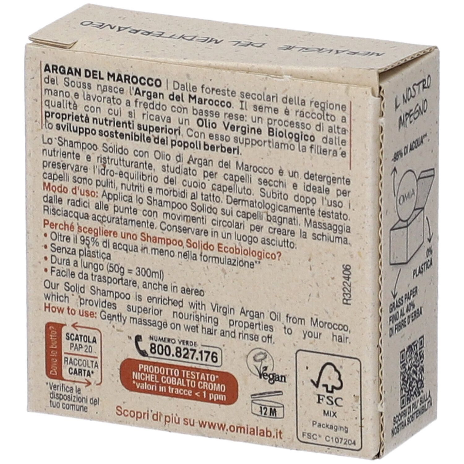 OMIA Shampoo Solido Argan Del Marocco