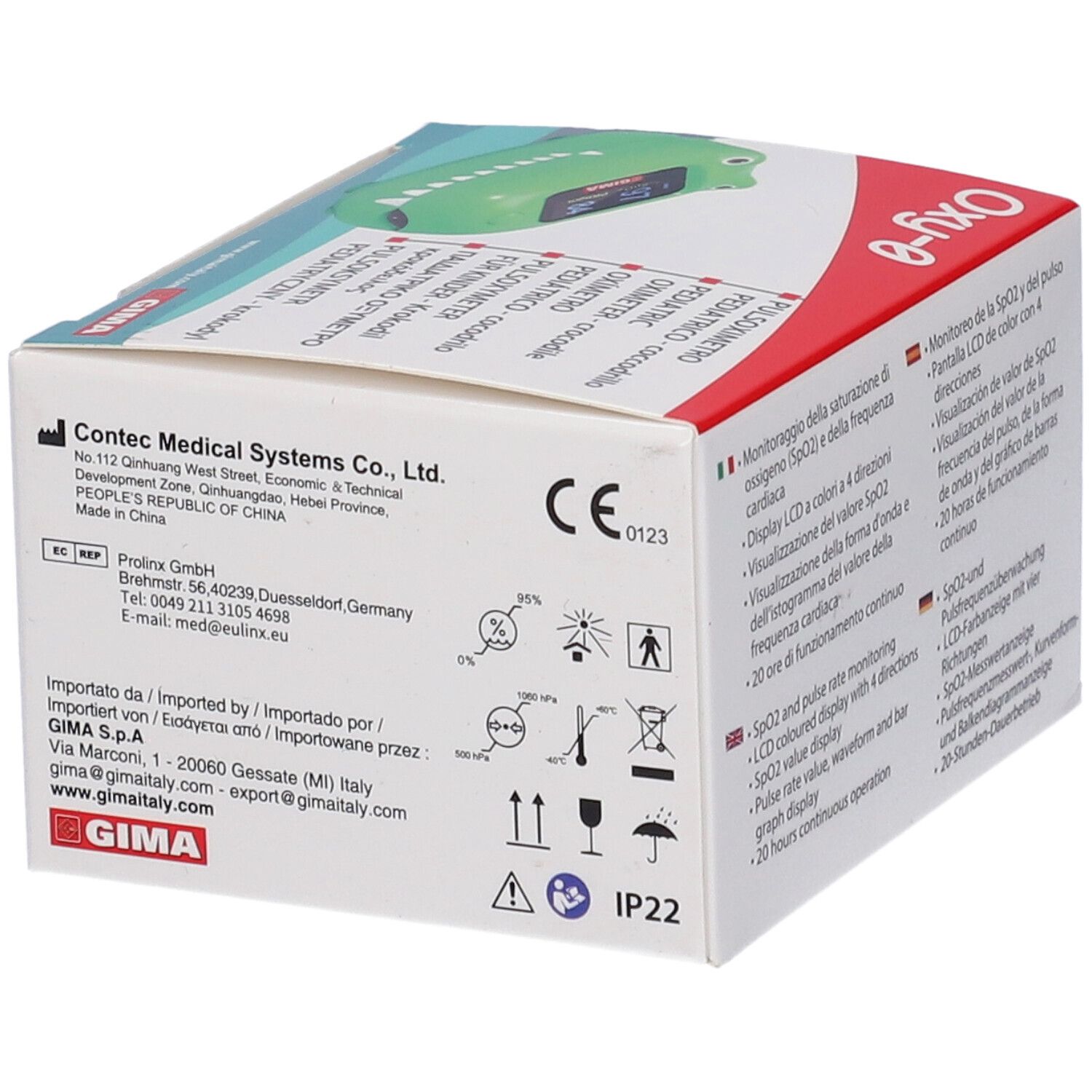 GIMA Pulsossimetro Pediatrico Oxy-0 - Coccodrillo - Gb,It,Es,De,Gr,Pl