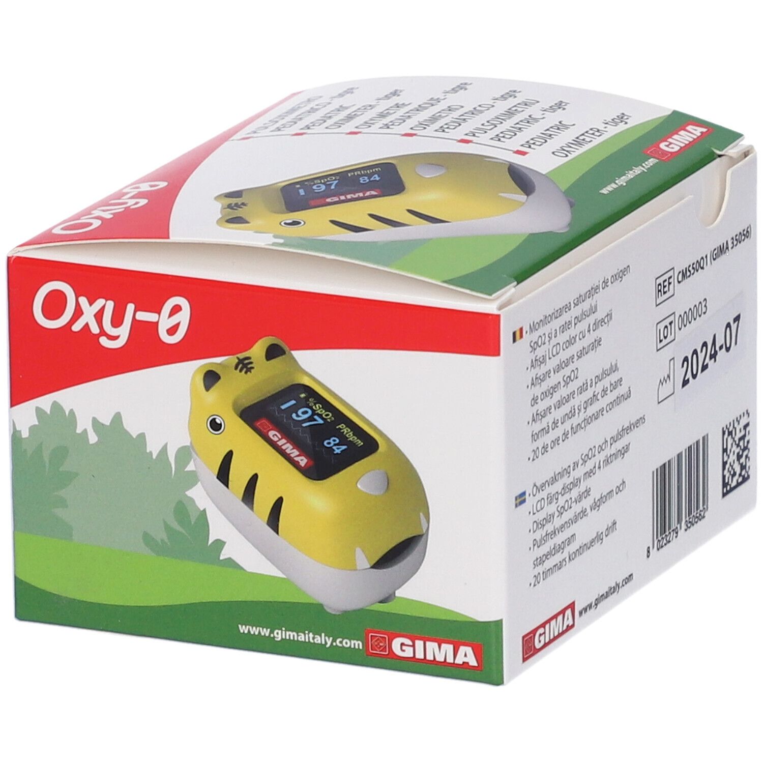 GIMA Pulsossimetro Pediatrico Oxy-0 - Tigre - Gb,Fr,It,Pt,Se,Ro
